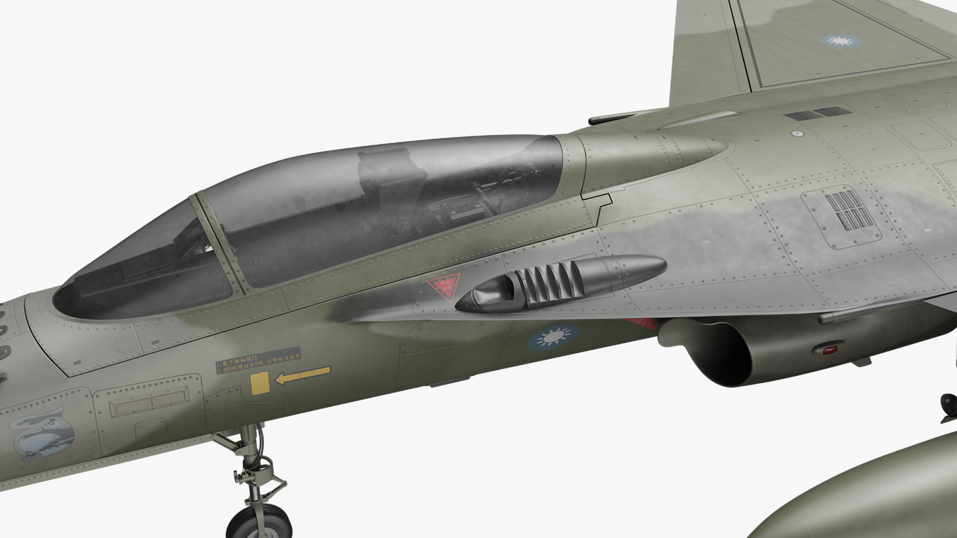 AIDC F-CK-1 Ching-Kuo Fighter Jet Green 3D model