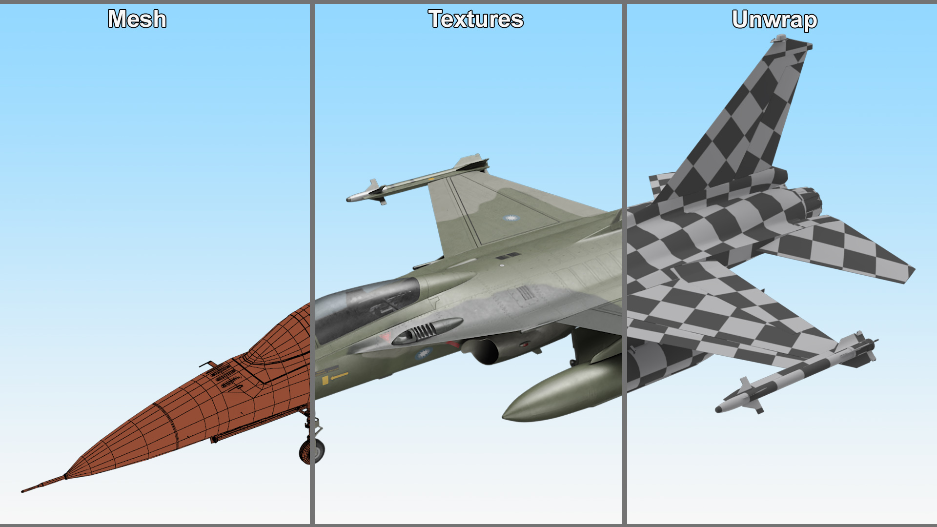 AIDC F-CK-1 Ching-Kuo Fighter Jet Green 3D model