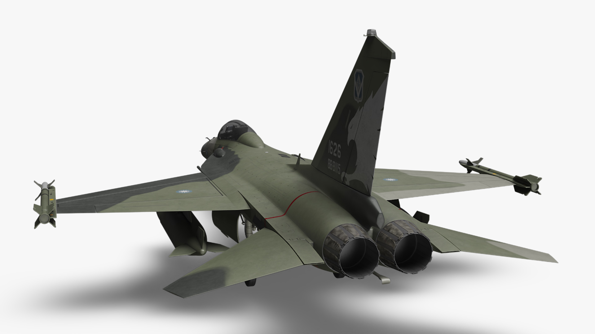 AIDC F-CK-1 Ching-Kuo Fighter Jet Green 3D model