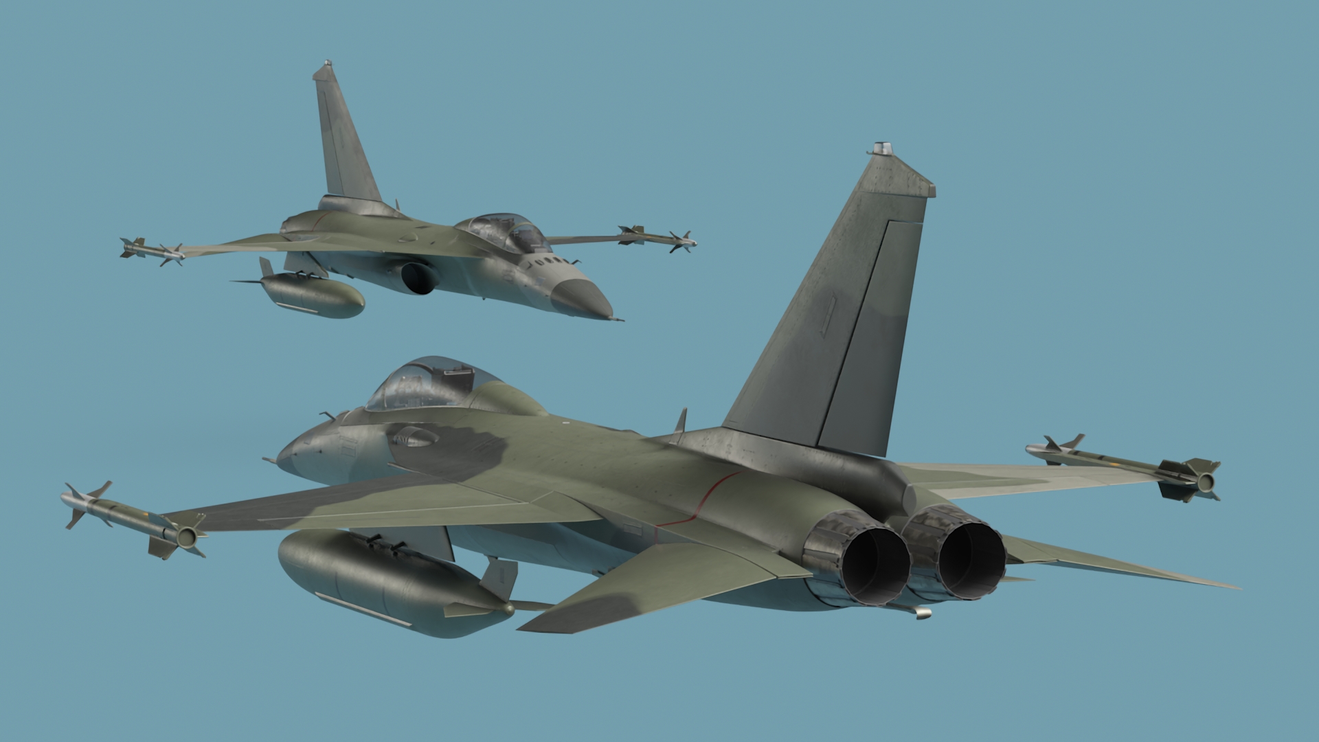 AIDC F-CK-1 Ching-Kuo Fighter Jet Green 3D model