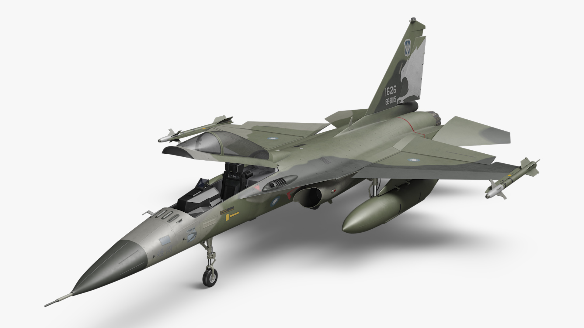 AIDC F-CK-1 Ching-Kuo Fighter Jet Green 3D model