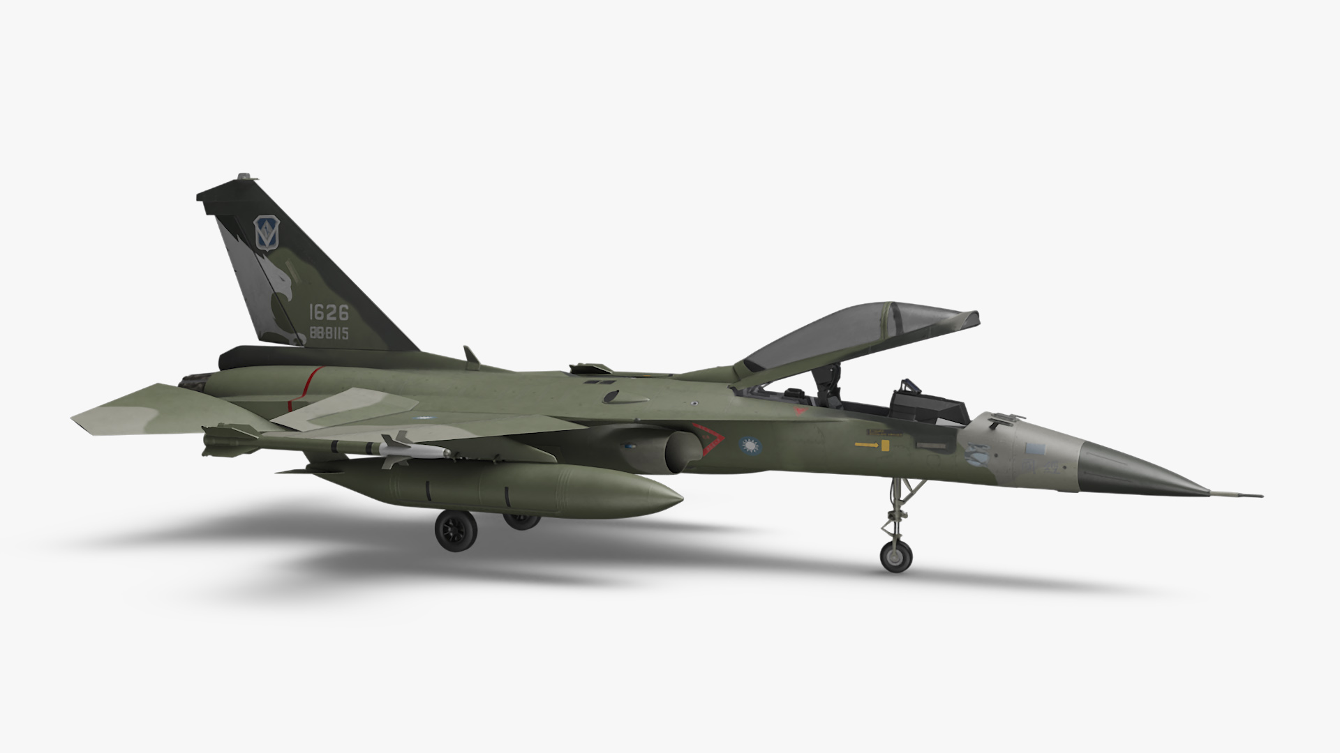 AIDC F-CK-1 Ching-Kuo Fighter Jet Green 3D model