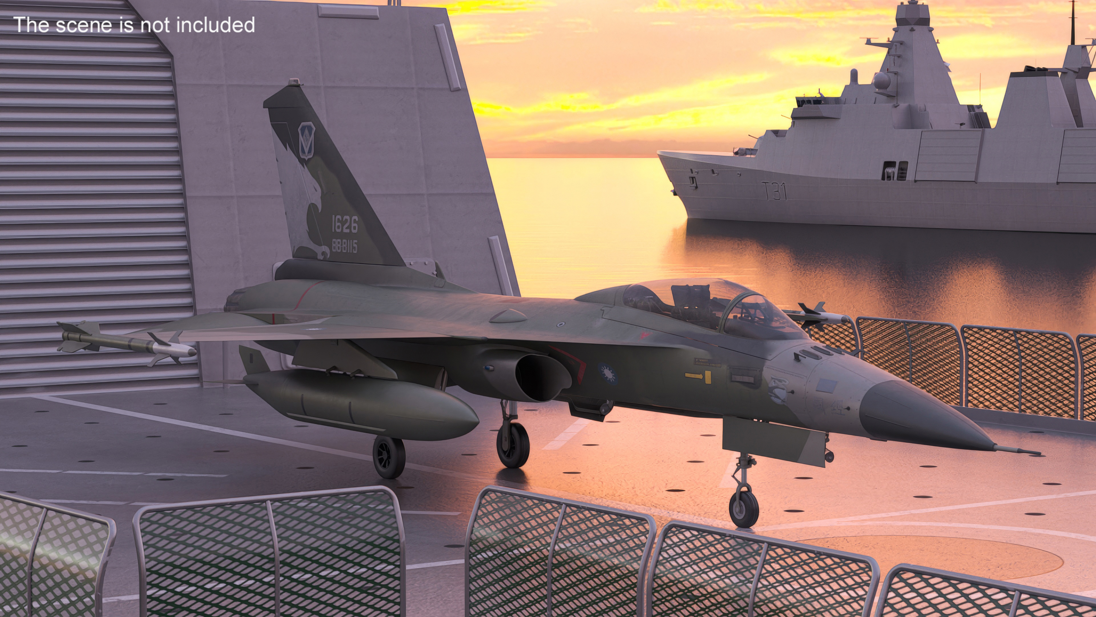 AIDC F-CK-1 Ching-Kuo Fighter Jet Green 3D model