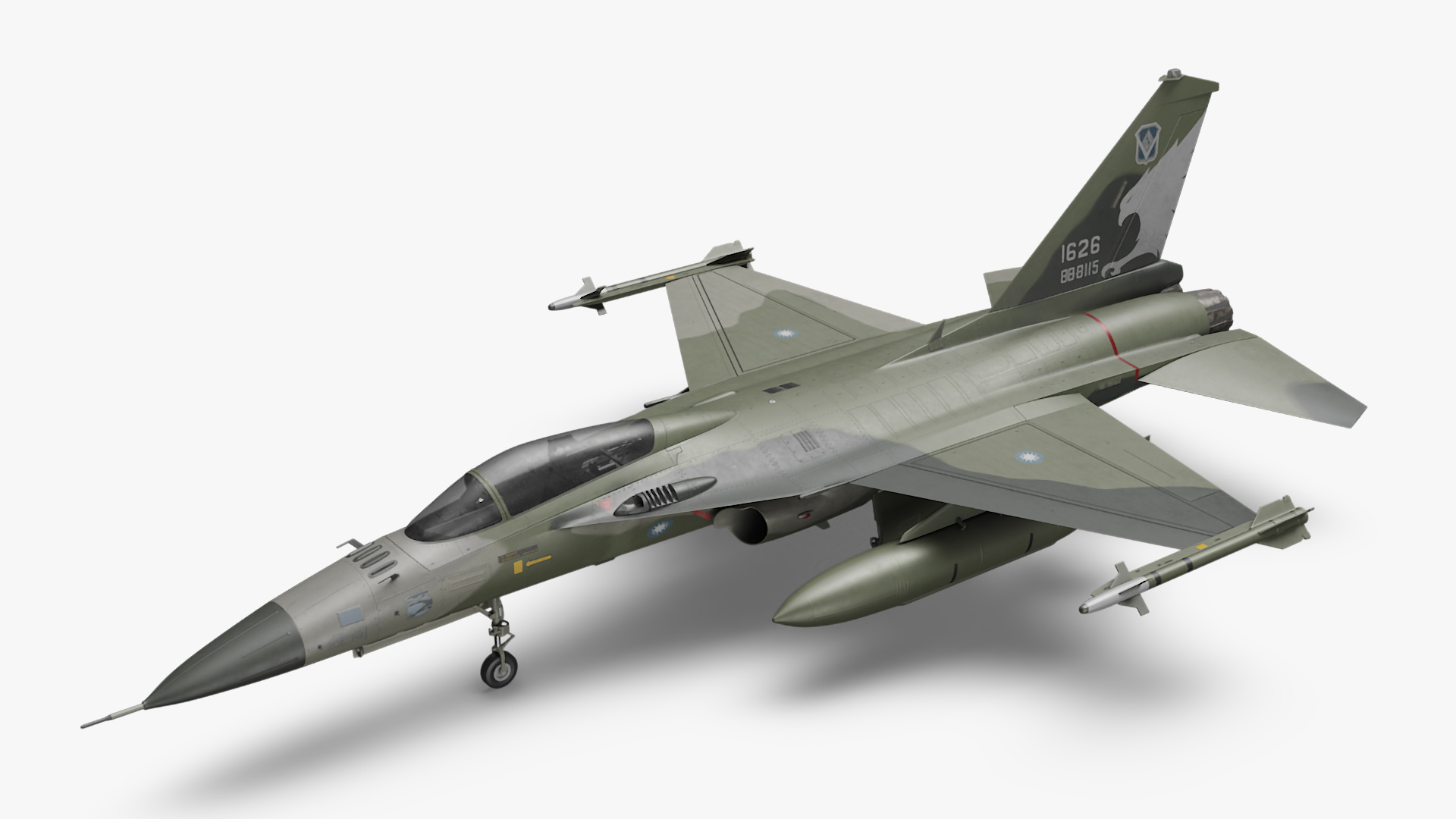 AIDC F-CK-1 Ching-Kuo Fighter Jet Green 3D model