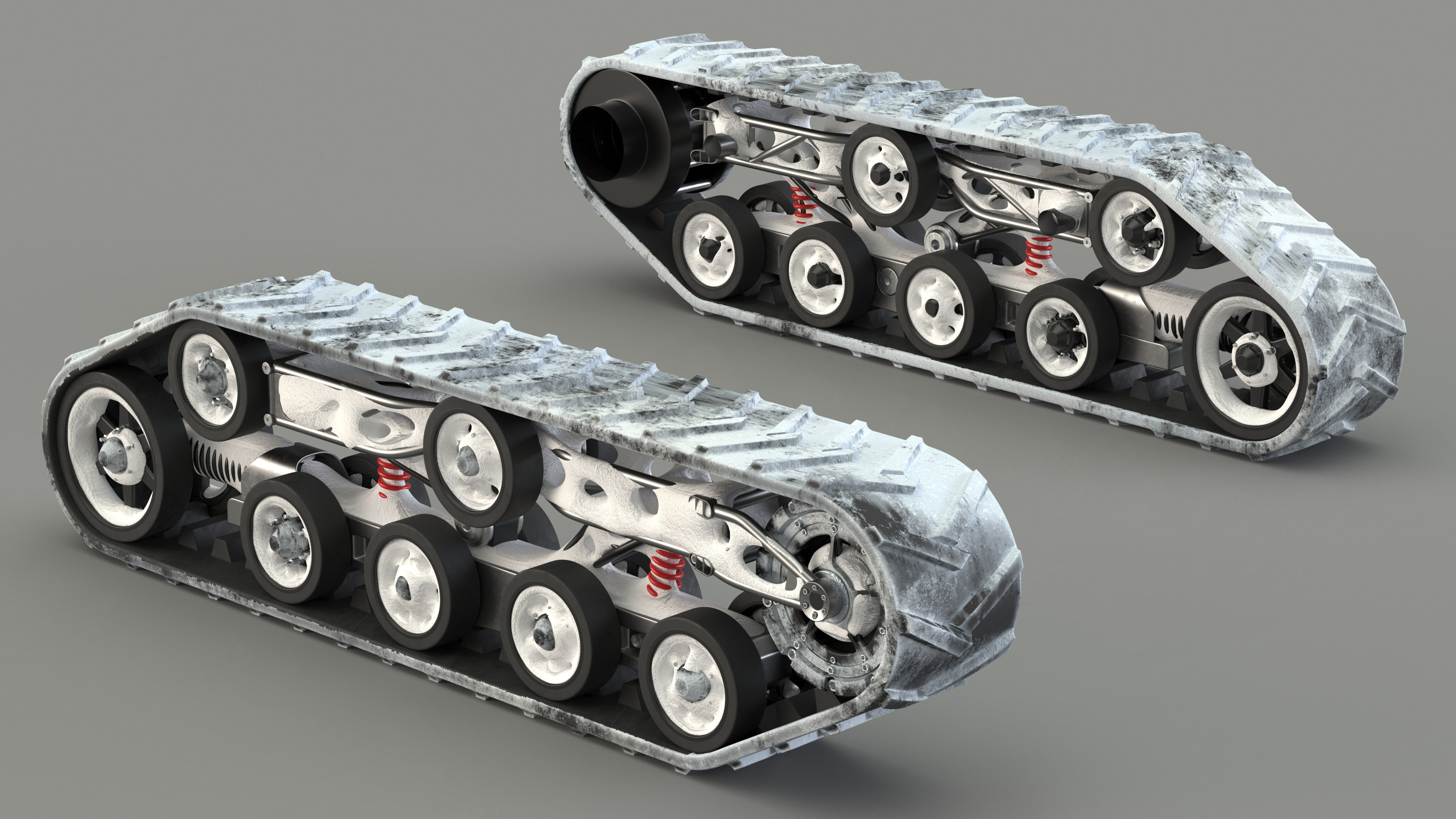3D model Snowy Arctic Engine Track
