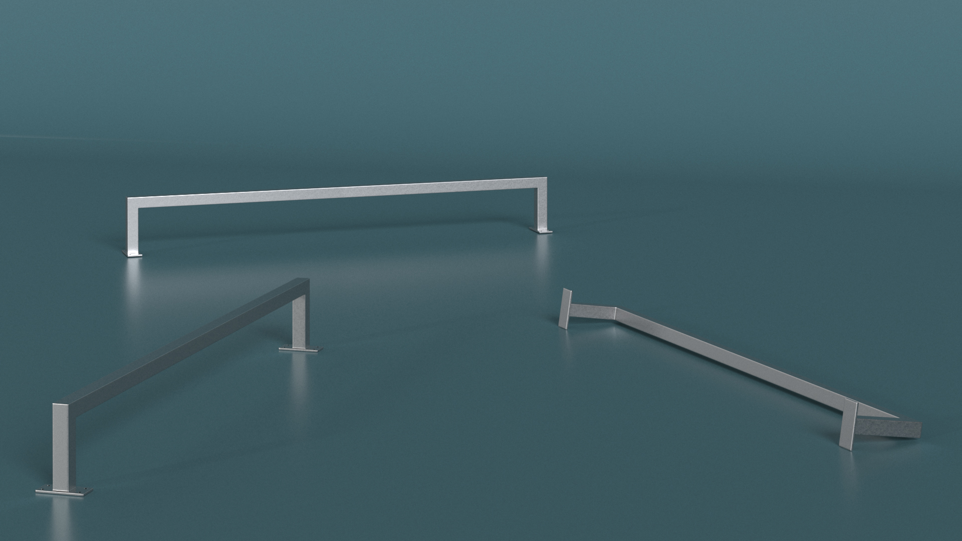 3D model Wall Mounted Cloth Rack Silver