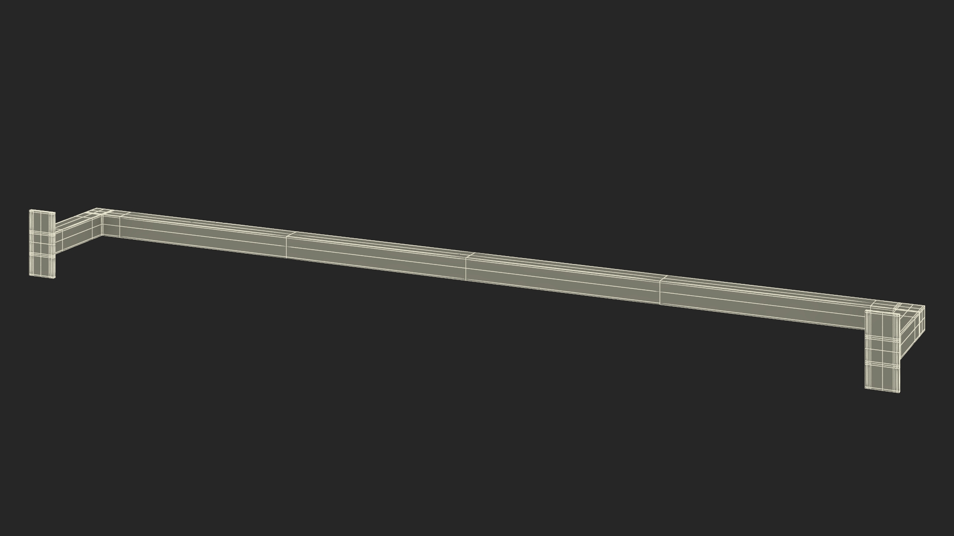 3D model Wall Mounted Cloth Rack Silver