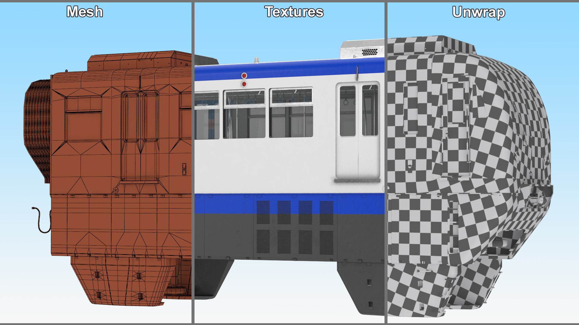 3D model Chongqing Monorail Train Head Car Rigged
