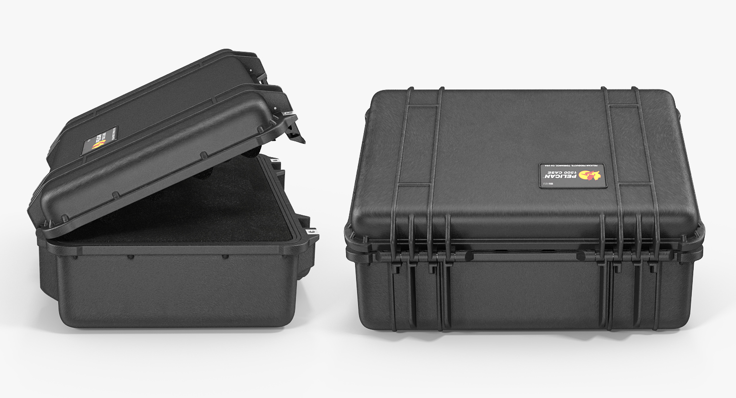 3D Black Pelican Case with Foam model