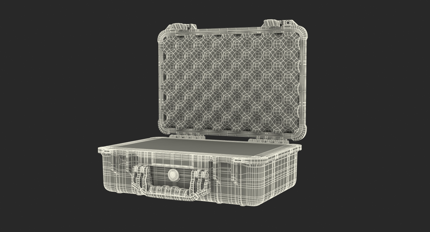 3D Black Pelican Case with Foam model