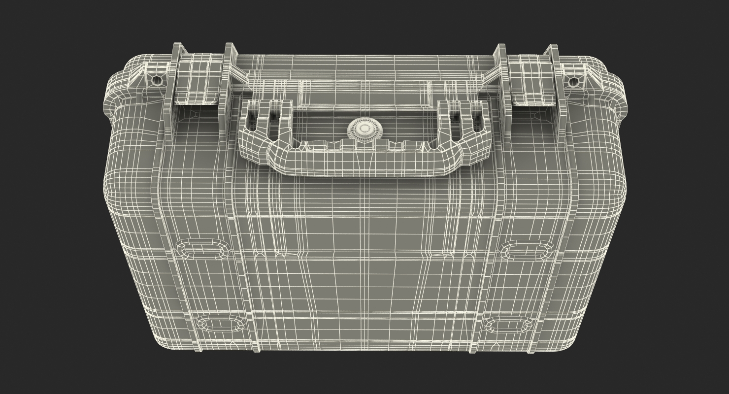 3D Black Pelican Case with Foam model