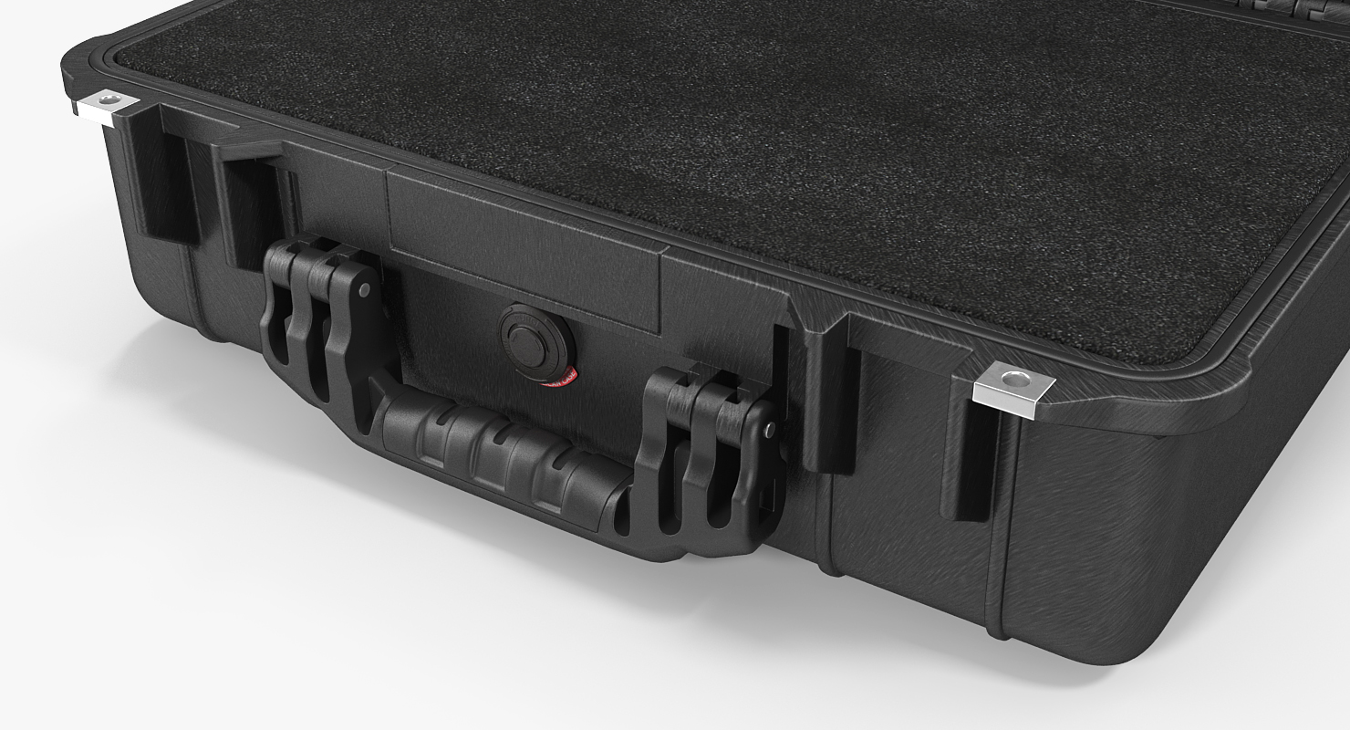 3D Black Pelican Case with Foam model