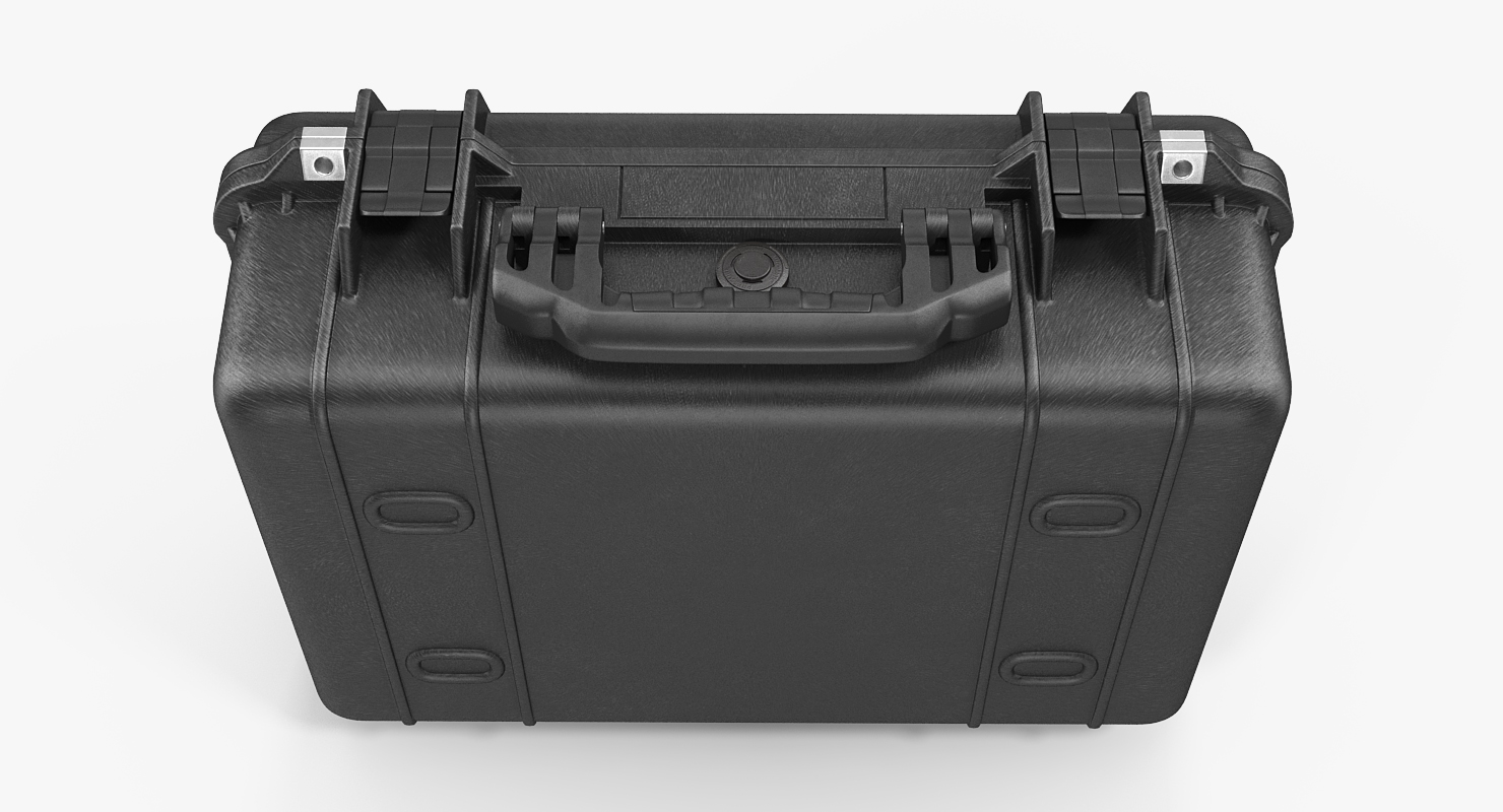 3D Black Pelican Case with Foam model