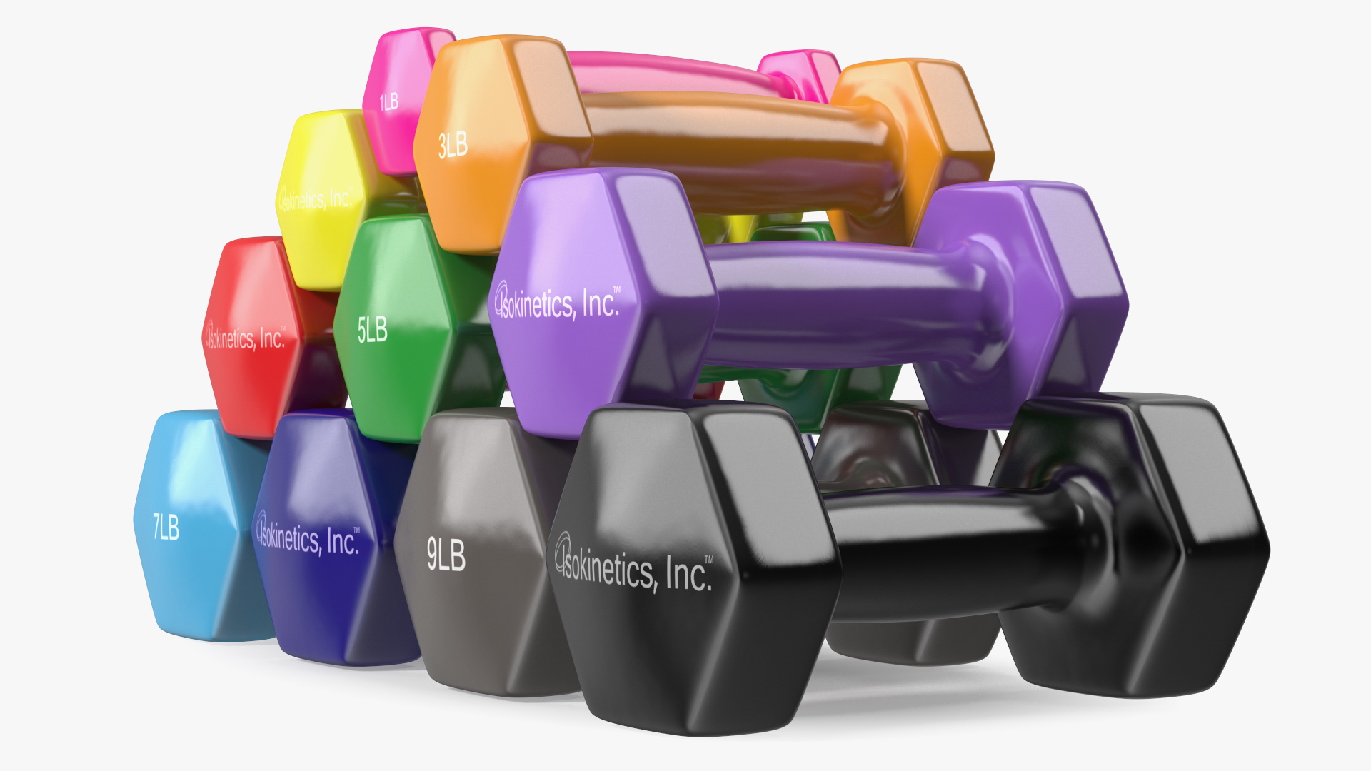 3D Vinyl Dumbbell Set model