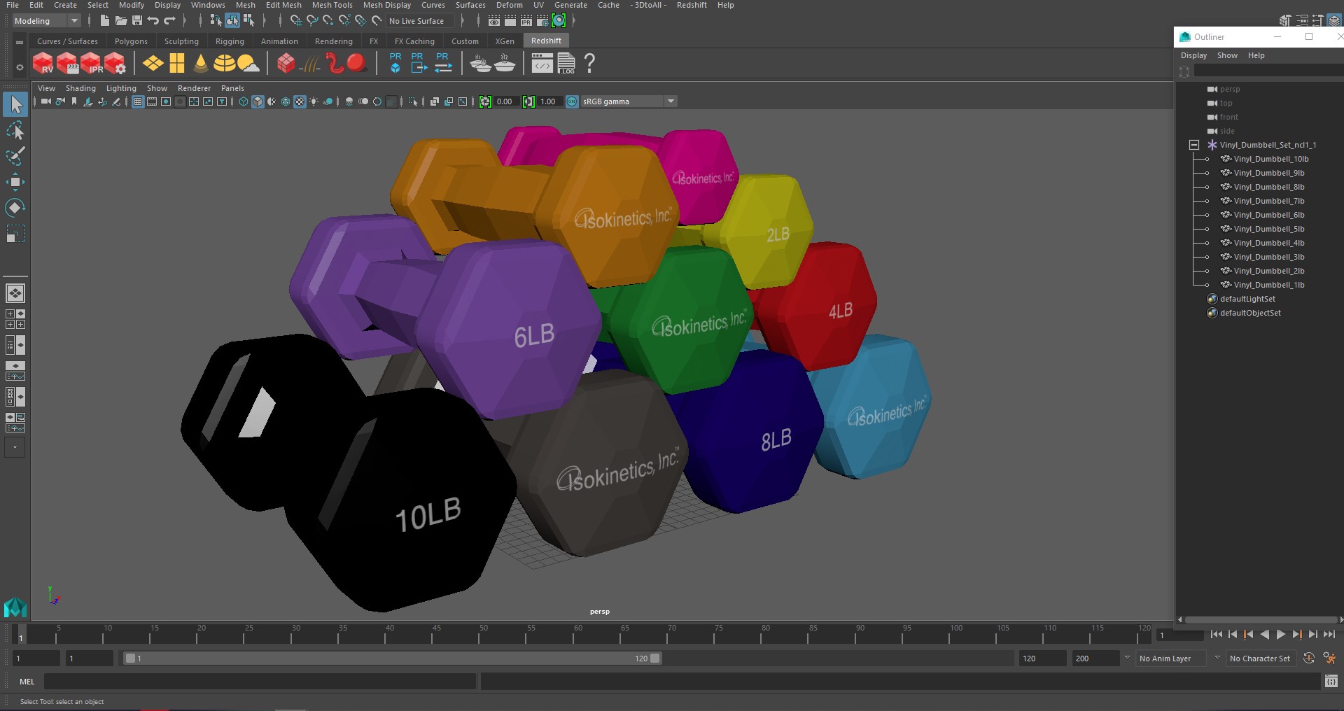 3D Vinyl Dumbbell Set model