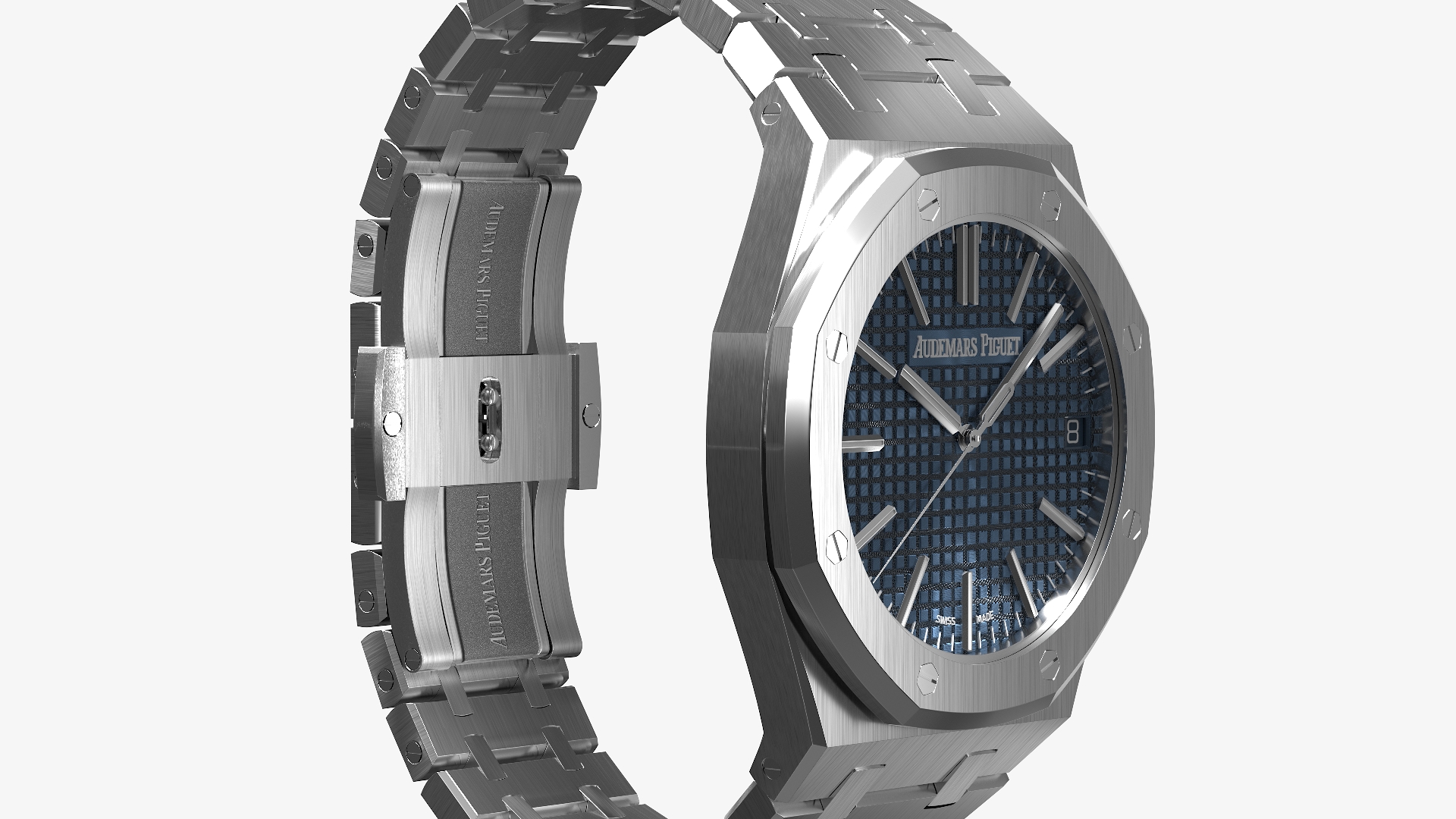 3D model Audemars Piguet Royal Oak Bleu Nuit Nuage 50 White Gold
