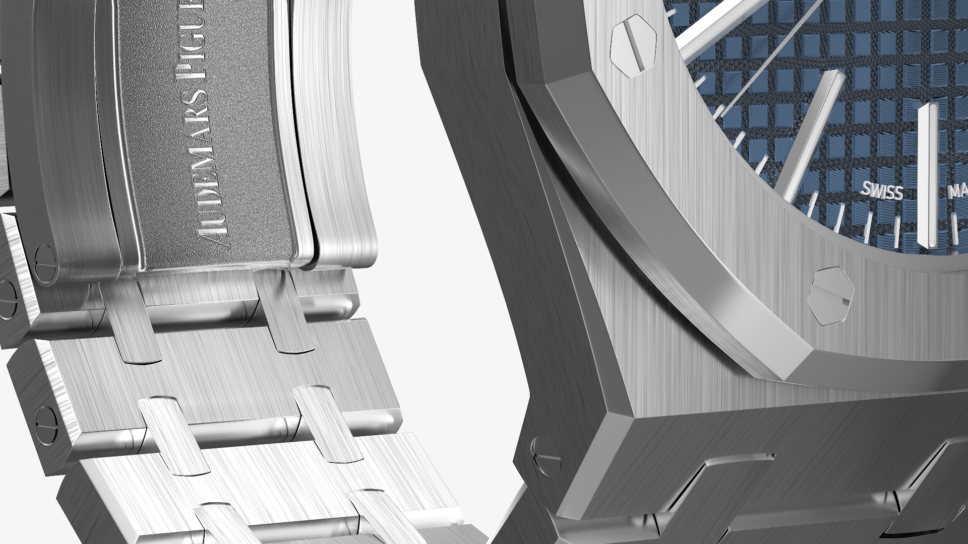 3D model Audemars Piguet Royal Oak Bleu Nuit Nuage 50 White Gold