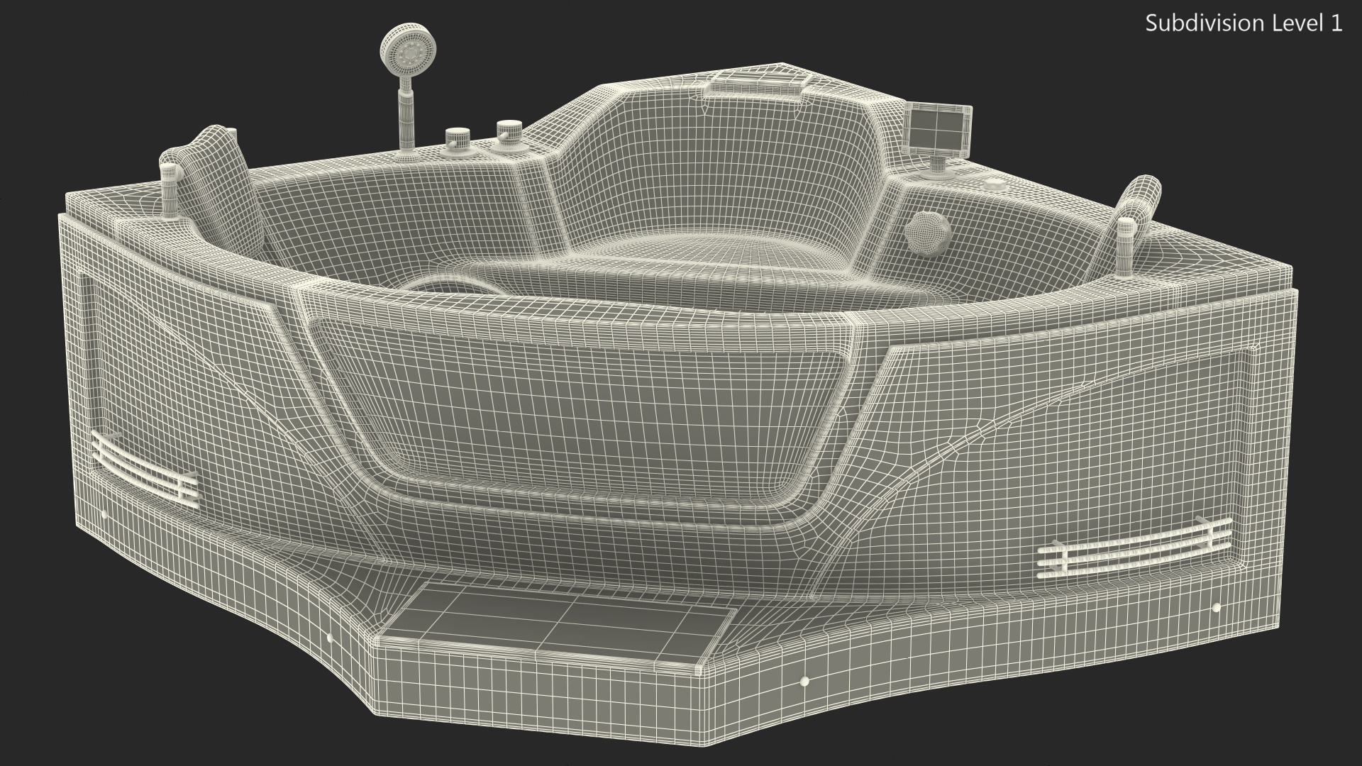 ARIEL Whirlpool Bathtub with Air Bubble Jets 3D model