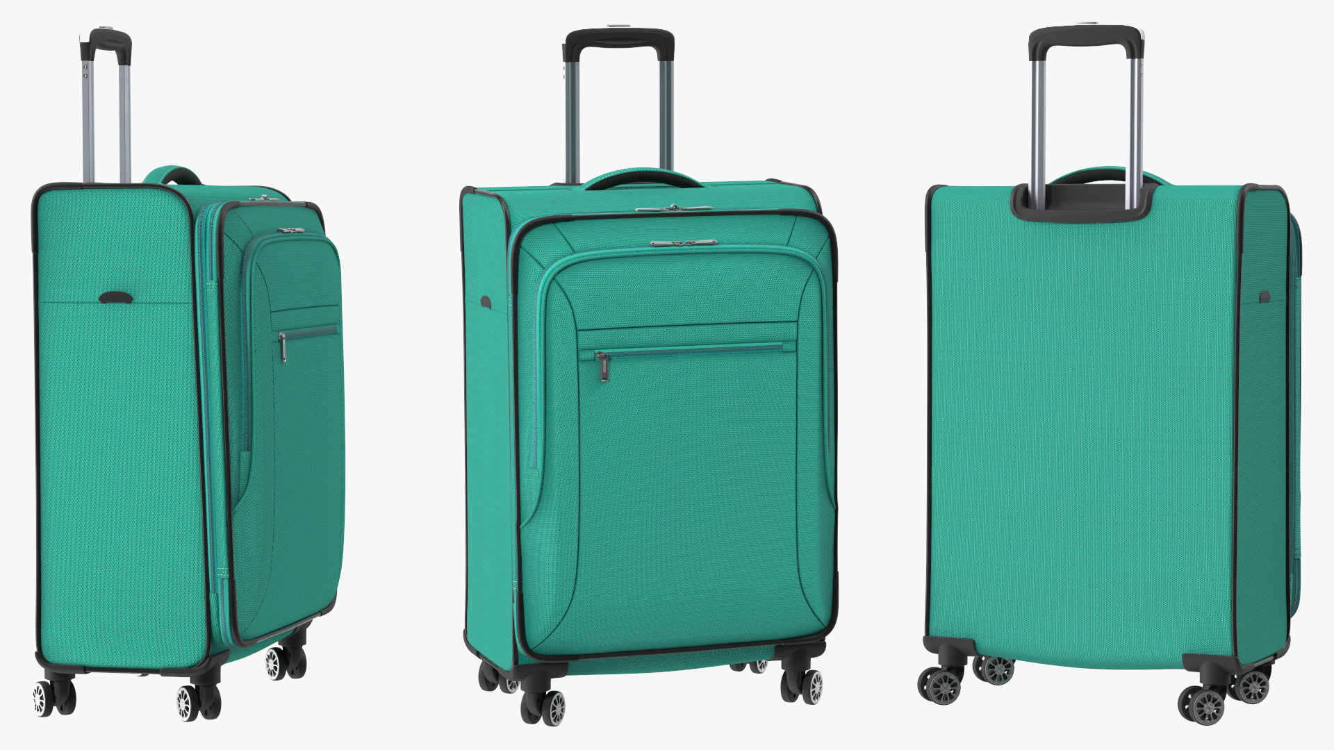 Softside Rolling Luggage Turquoise 3D model