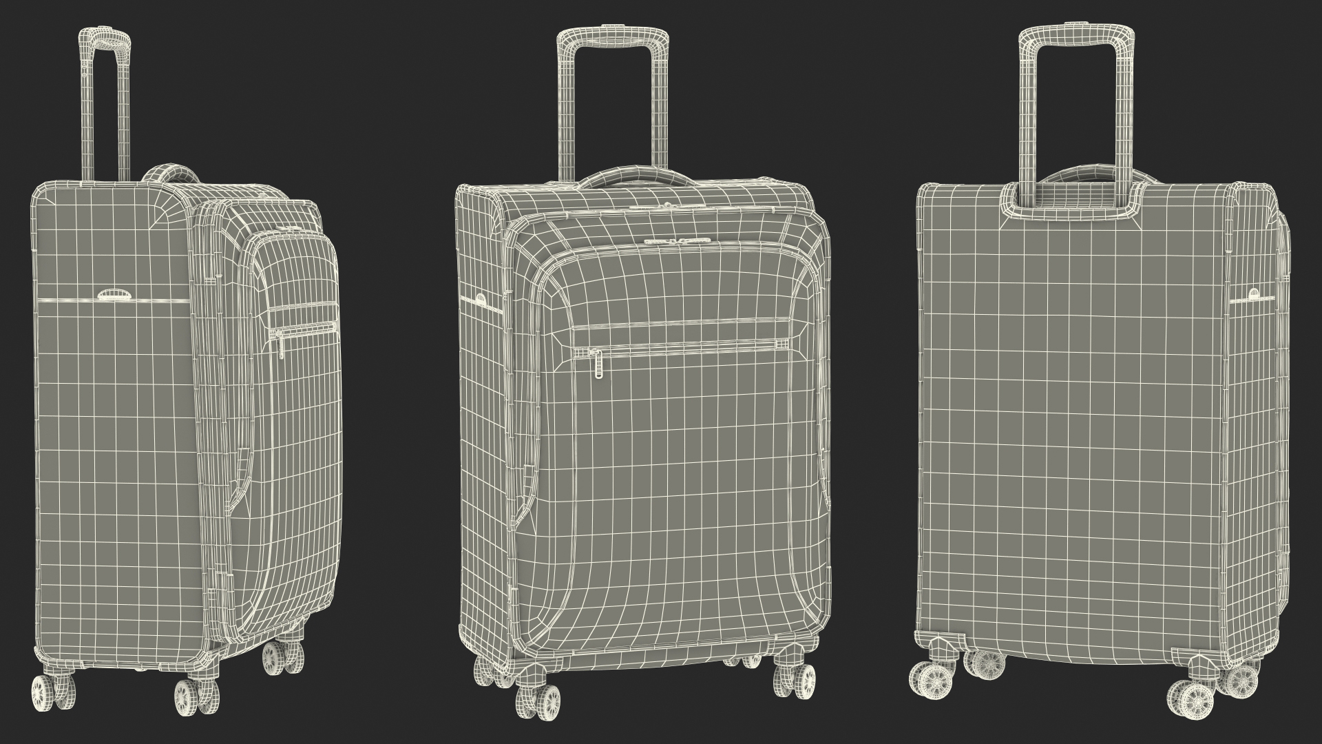 Softside Rolling Luggage Turquoise 3D model