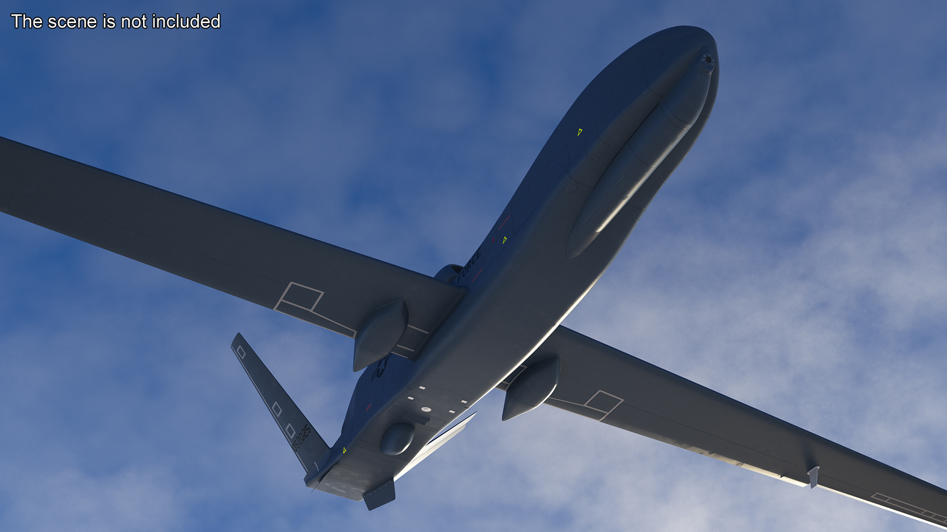 Drone RQ-4 Global Hawk Rigged 3D model