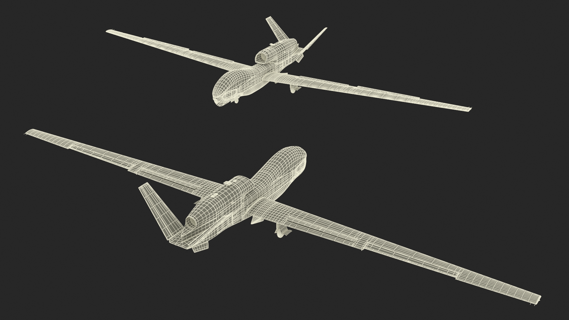Drone RQ-4 Global Hawk Rigged 3D model