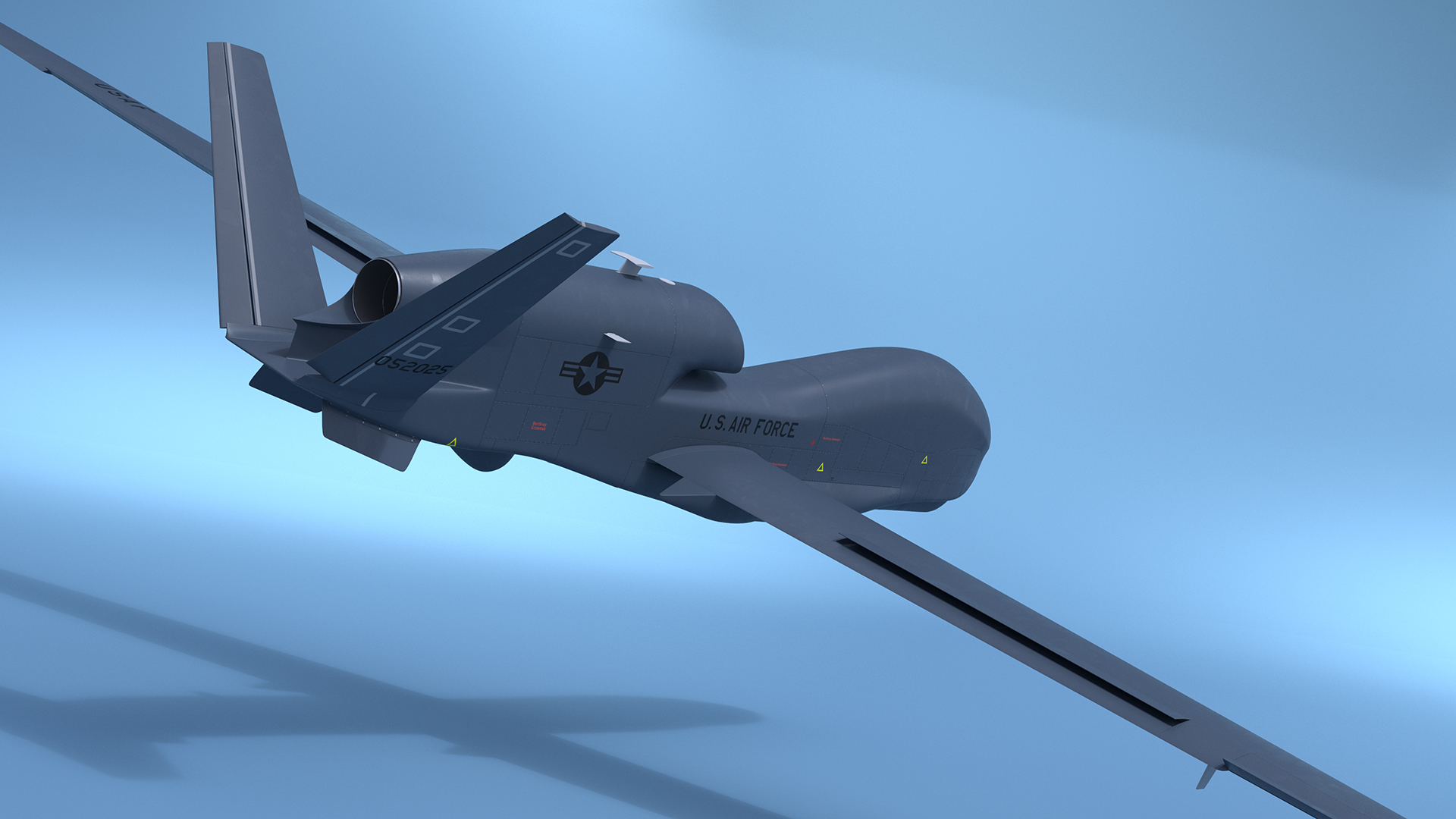 Drone RQ-4 Global Hawk Rigged 3D model