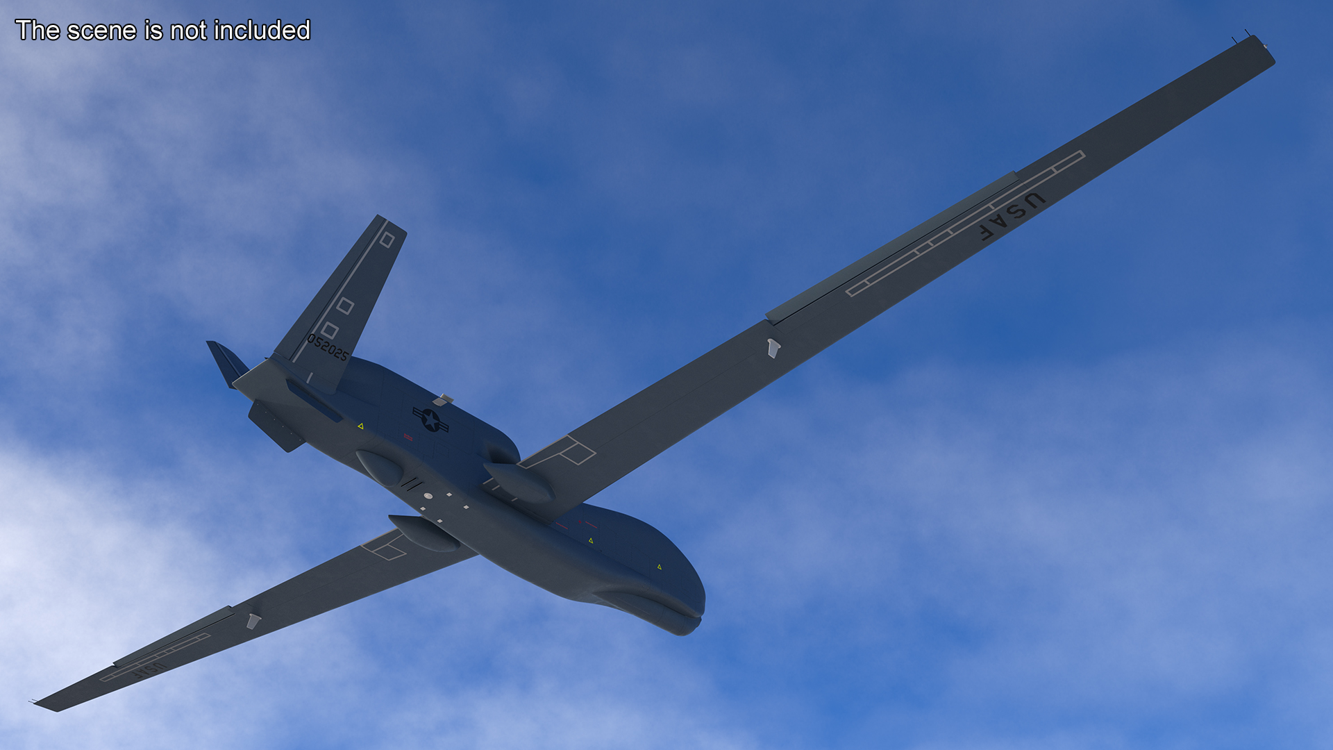 Drone RQ-4 Global Hawk Rigged 3D model