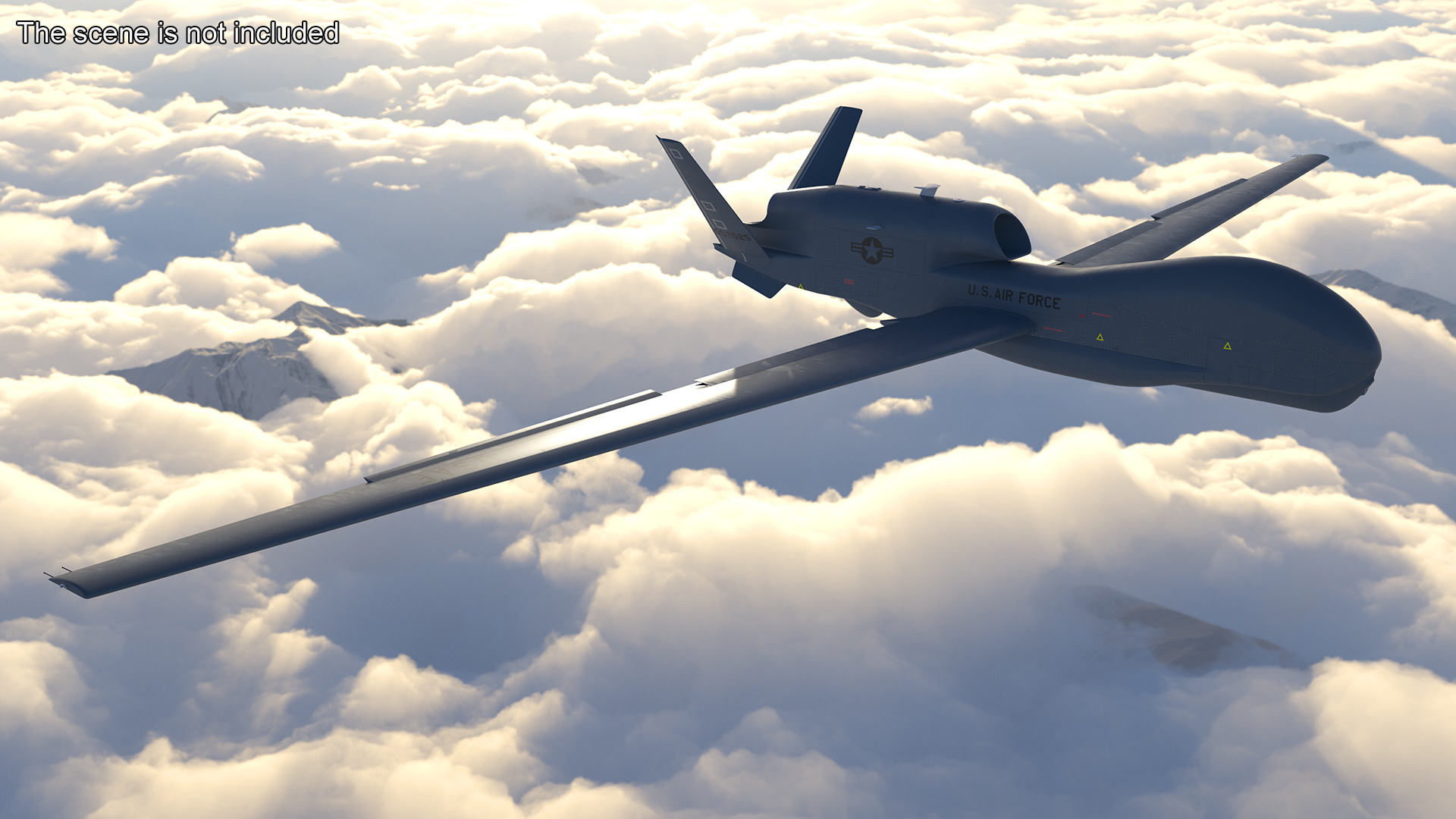 Drone RQ-4 Global Hawk Rigged 3D model