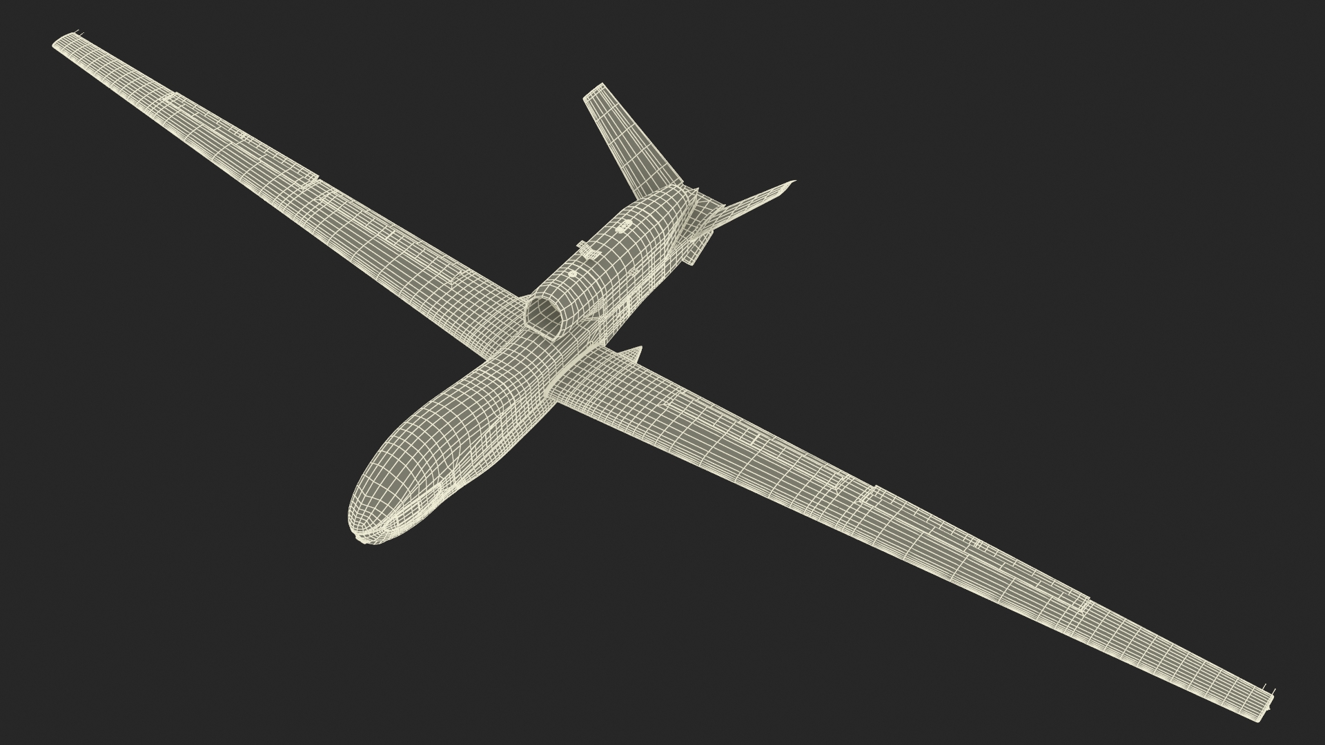 Drone RQ-4 Global Hawk Rigged 3D model