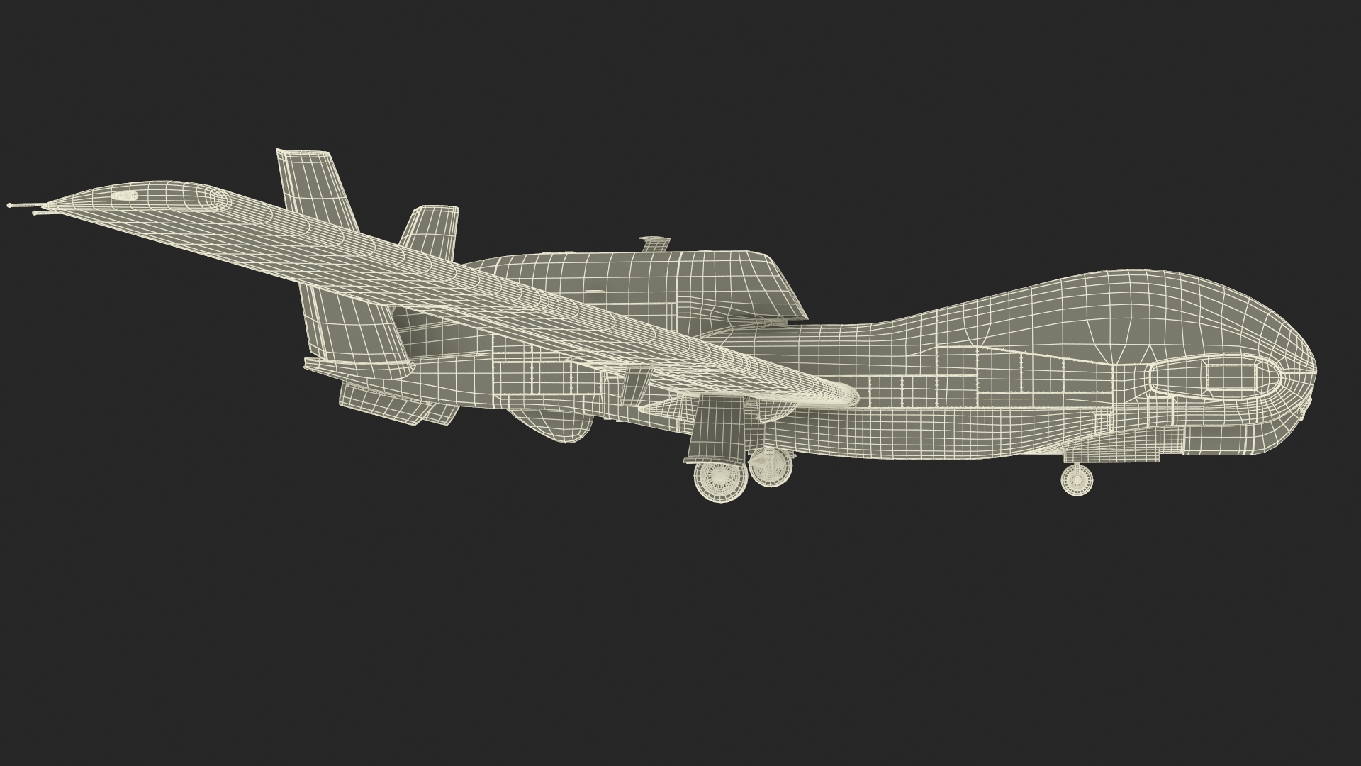 Drone RQ-4 Global Hawk Rigged 3D model