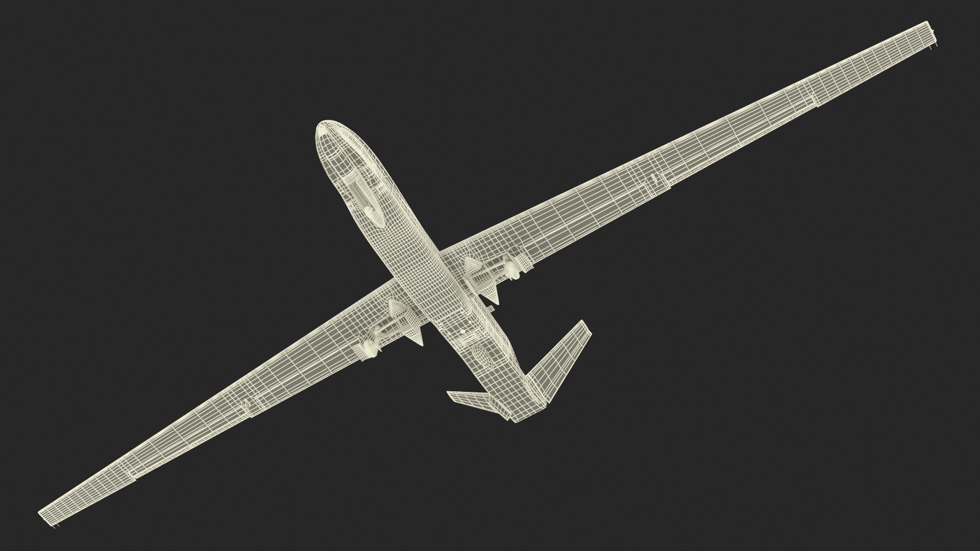 Drone RQ-4 Global Hawk Rigged 3D model