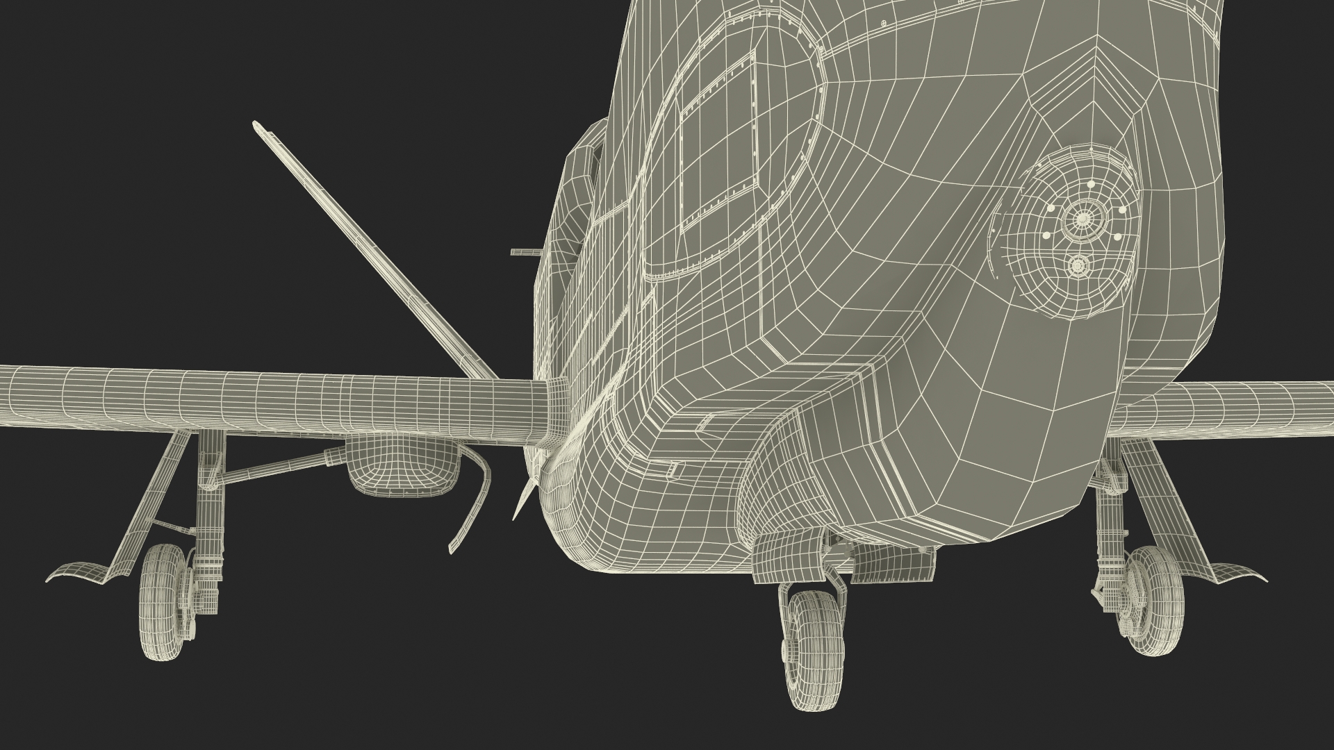Drone RQ-4 Global Hawk Rigged 3D model