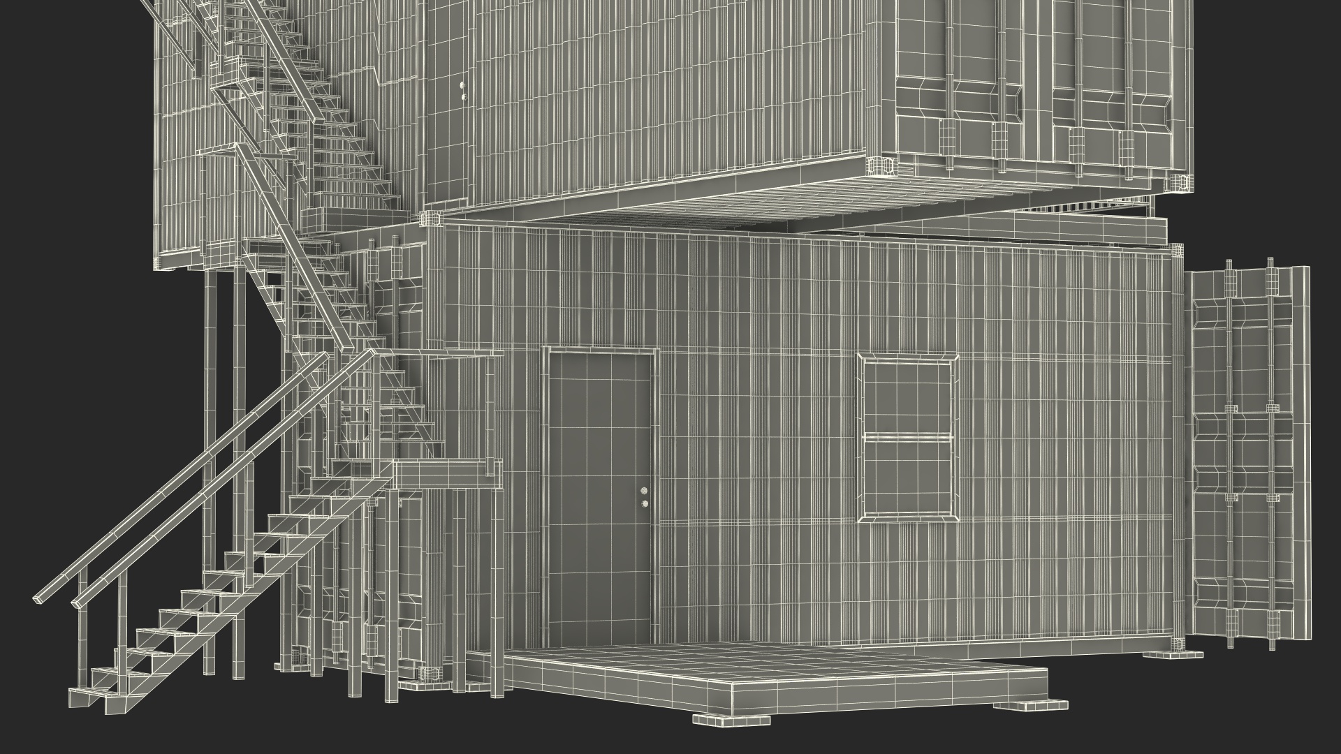 3D Shipping Container House Building model