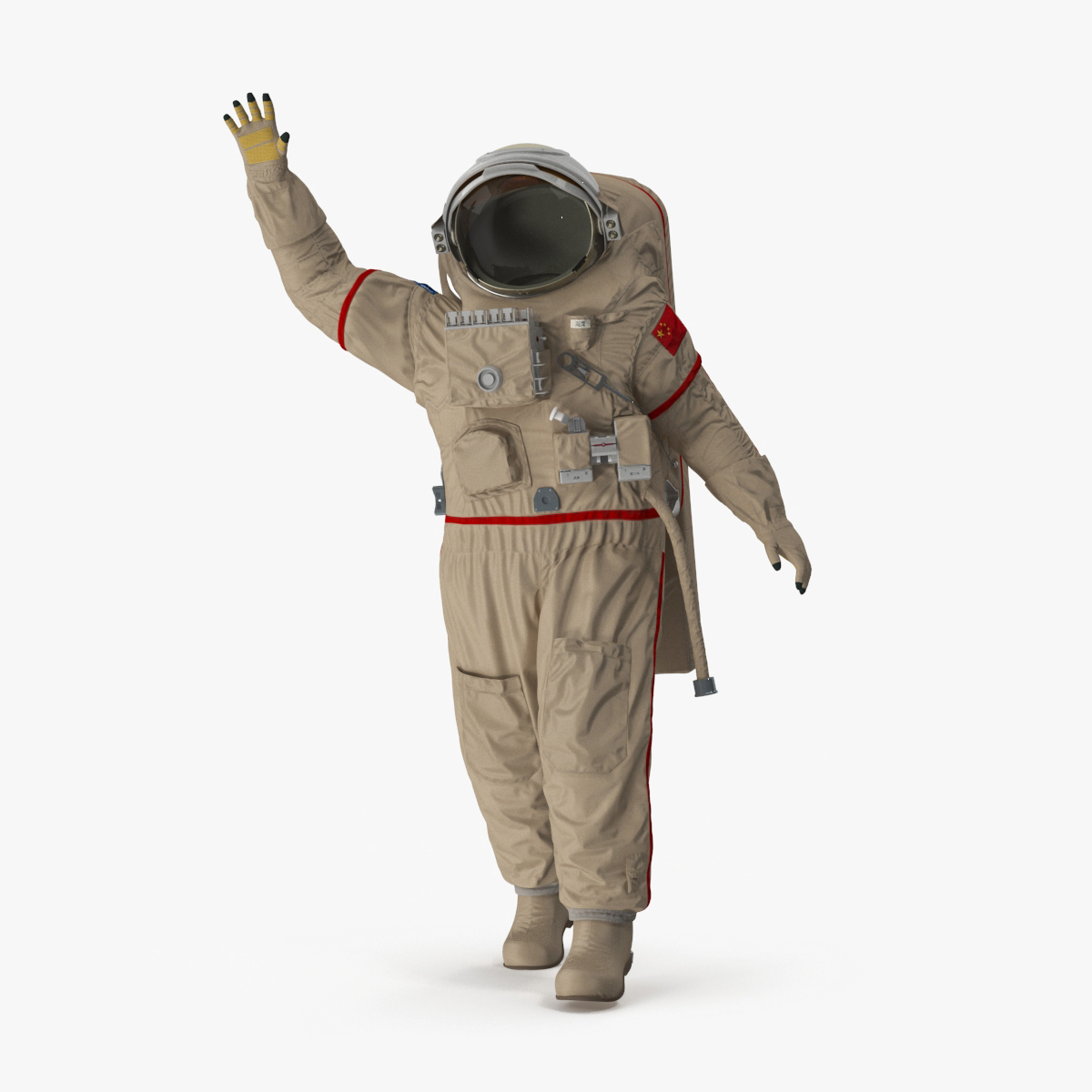 3D model Astronaut Suit Haiying with Helmet Rigged for Maya