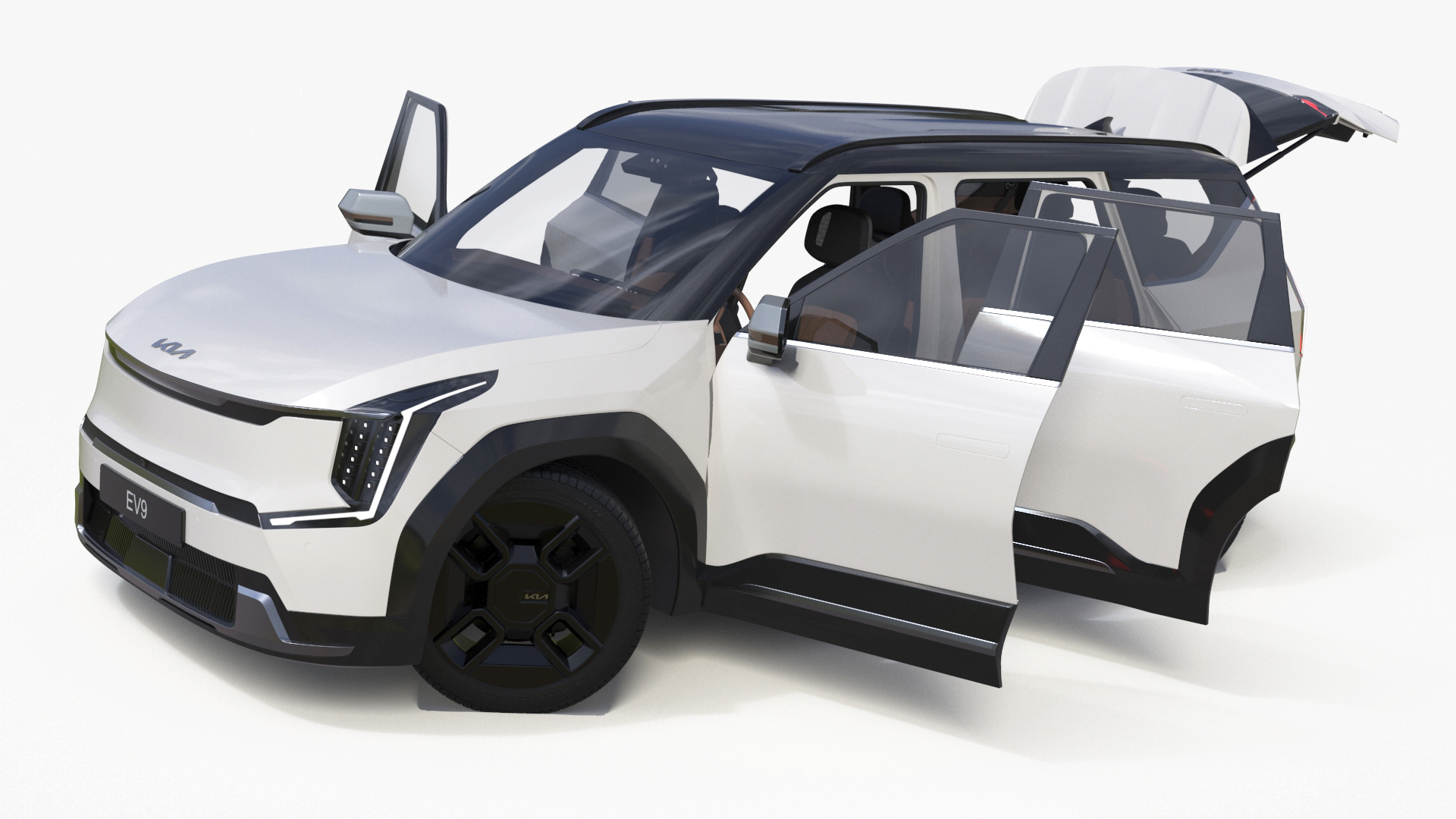 KIA EV9 SUV at Electric Car Charging Station 3D model