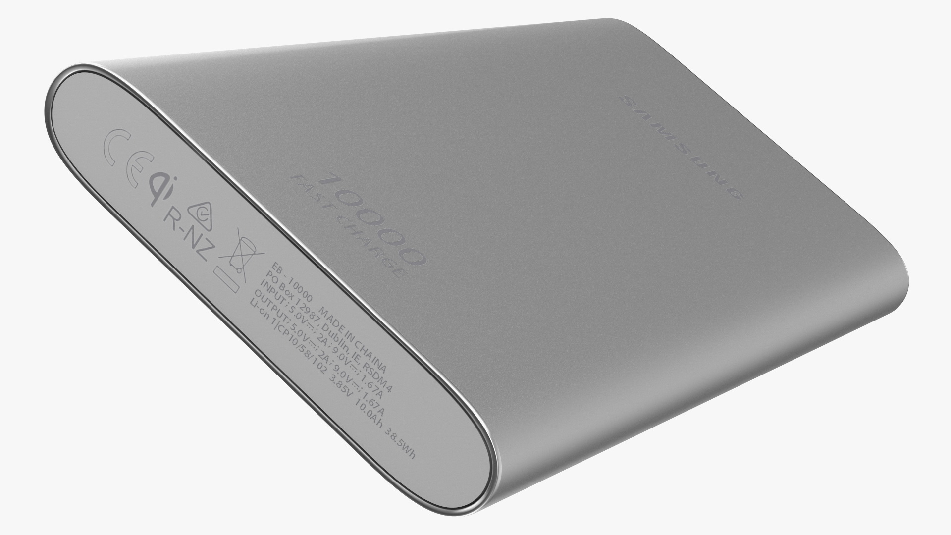 3D Samsung Battery Pack 10000mAh Silver
