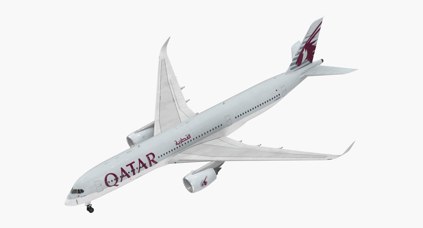 3D Airbus A350 900 Qatar