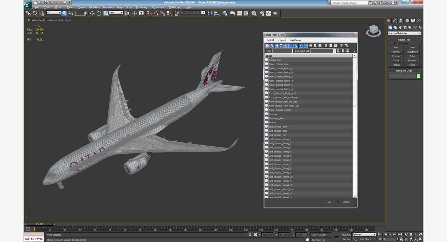 3D Airbus A350 900 Qatar