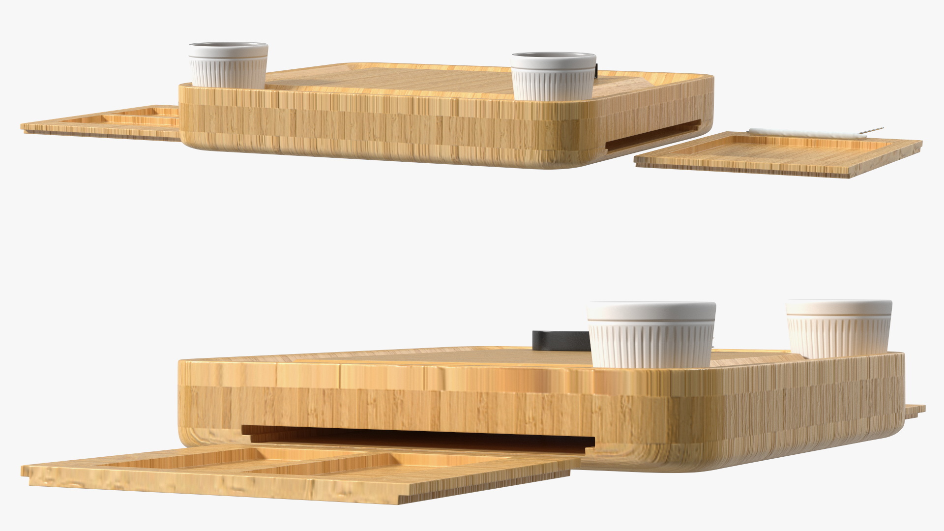 Bamboo Charcuterie Boards Set 3D model