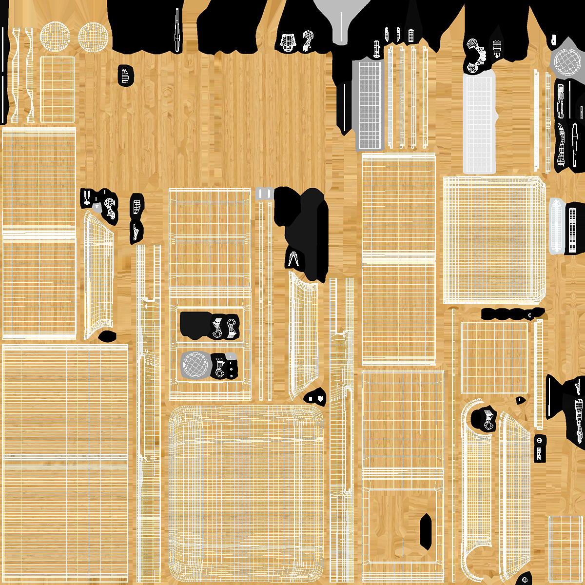 Bamboo Charcuterie Boards Set 3D model