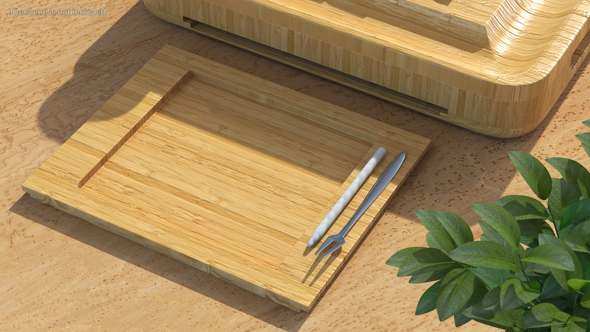 Bamboo Charcuterie Boards Set 3D model