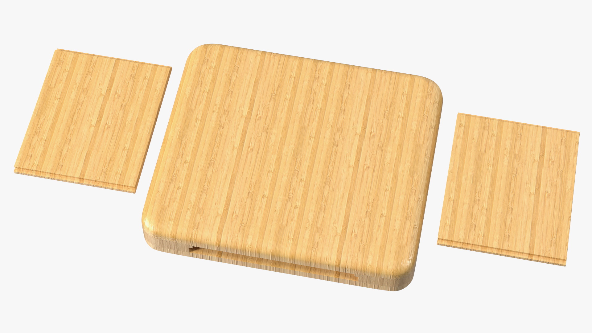 Bamboo Charcuterie Boards Set 3D model