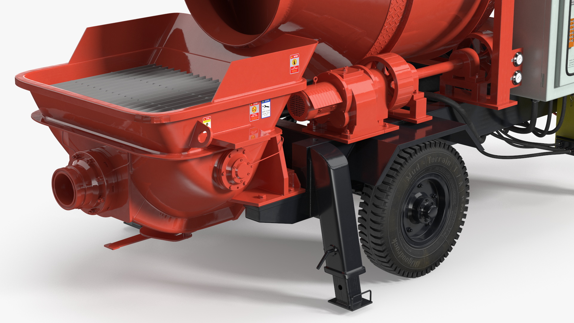 3D Electric Concrete Mixer Pump JBT40 Rigged