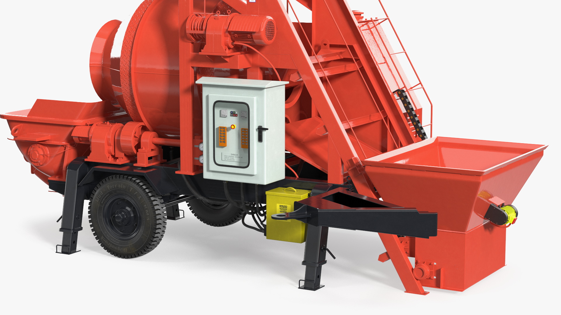 3D Electric Concrete Mixer Pump JBT40 Rigged