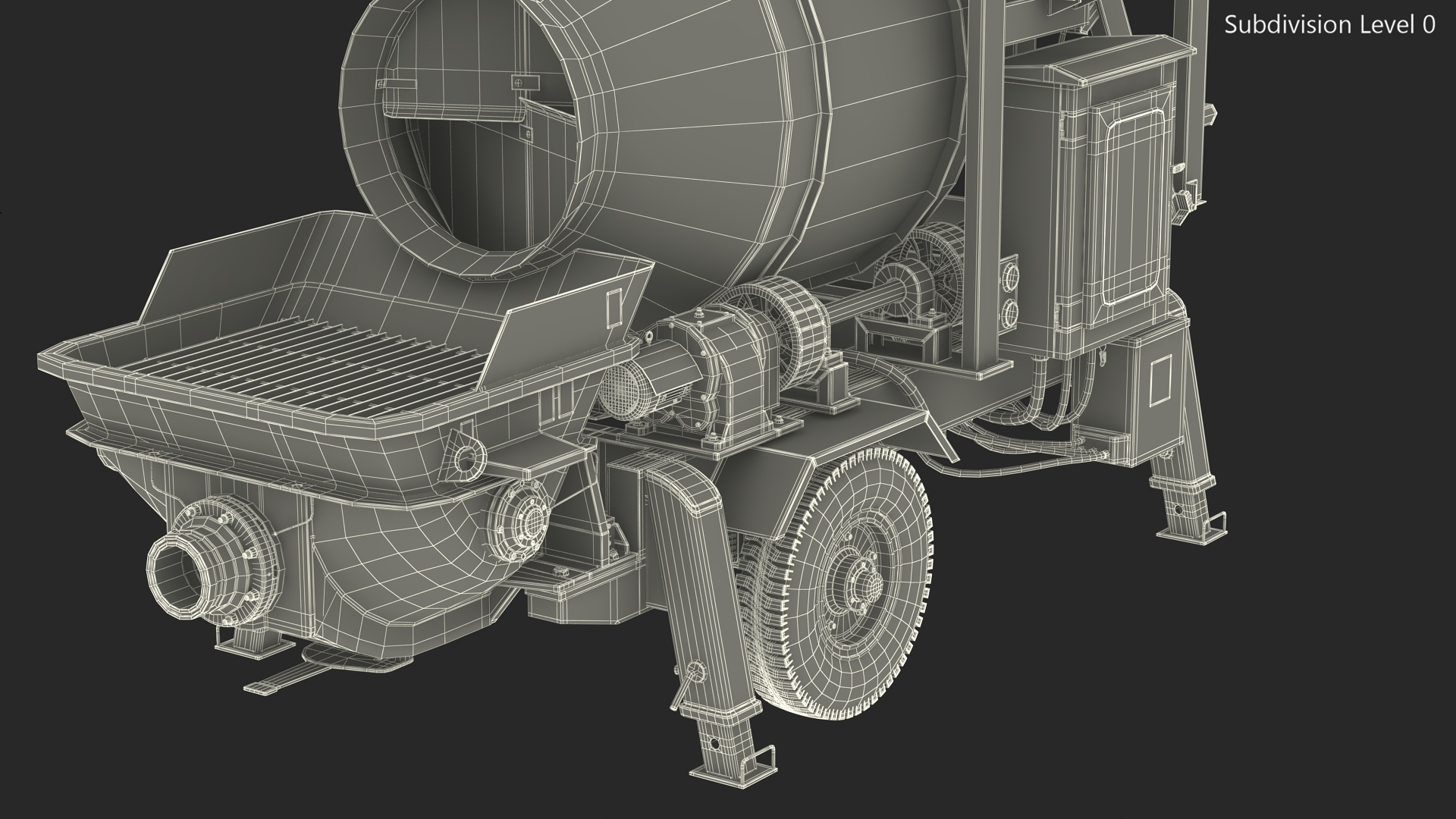 3D Electric Concrete Mixer Pump JBT40 Rigged