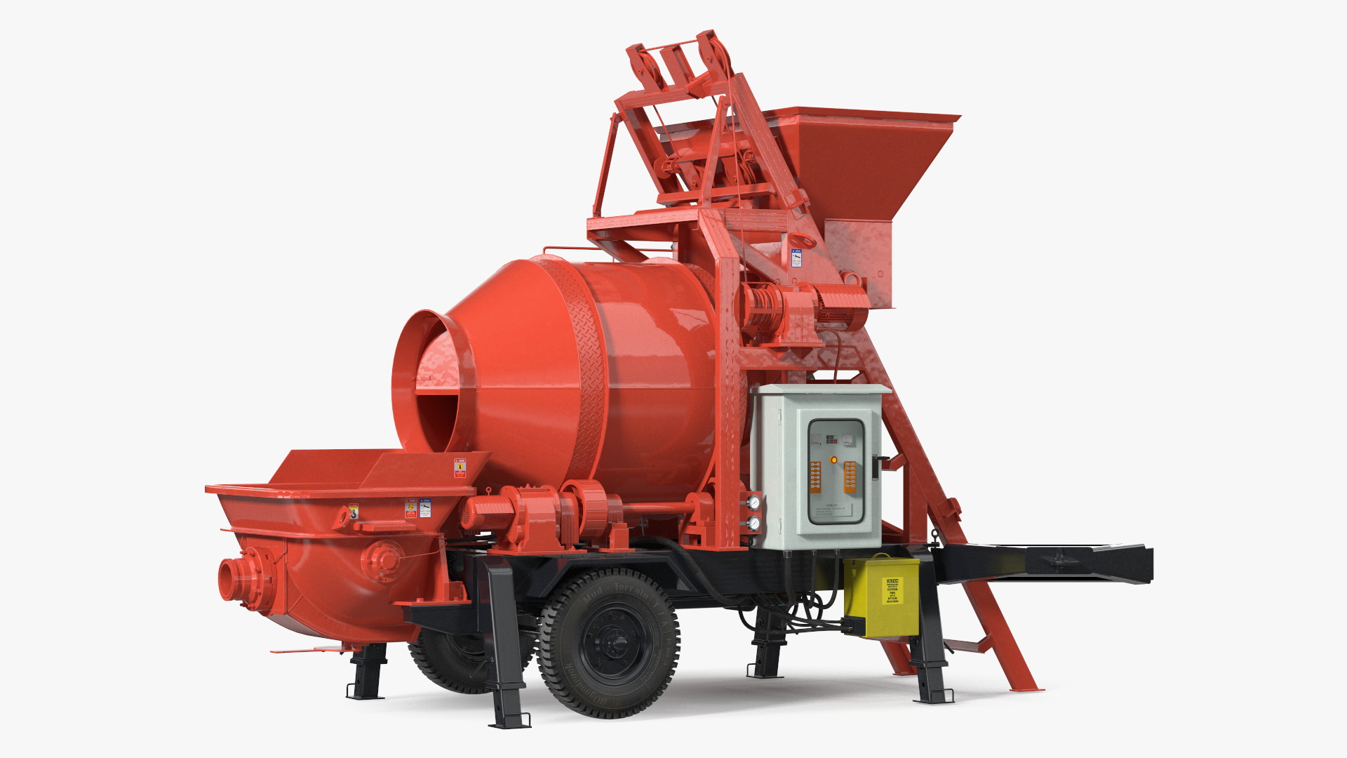 3D Electric Concrete Mixer Pump JBT40 Rigged
