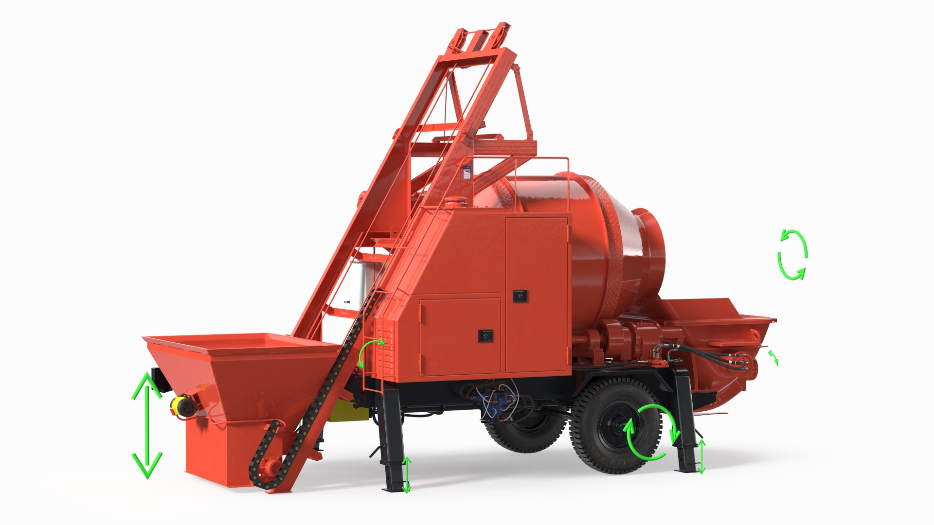 3D Electric Concrete Mixer Pump JBT40 Rigged