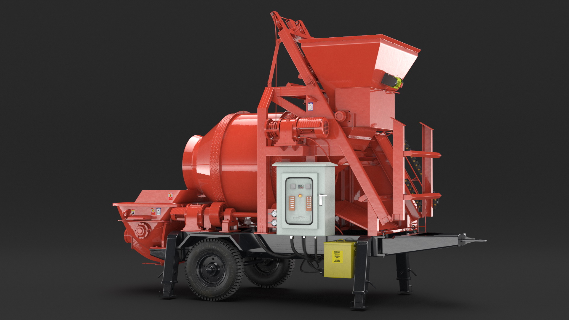 3D Electric Concrete Mixer Pump JBT40 Rigged