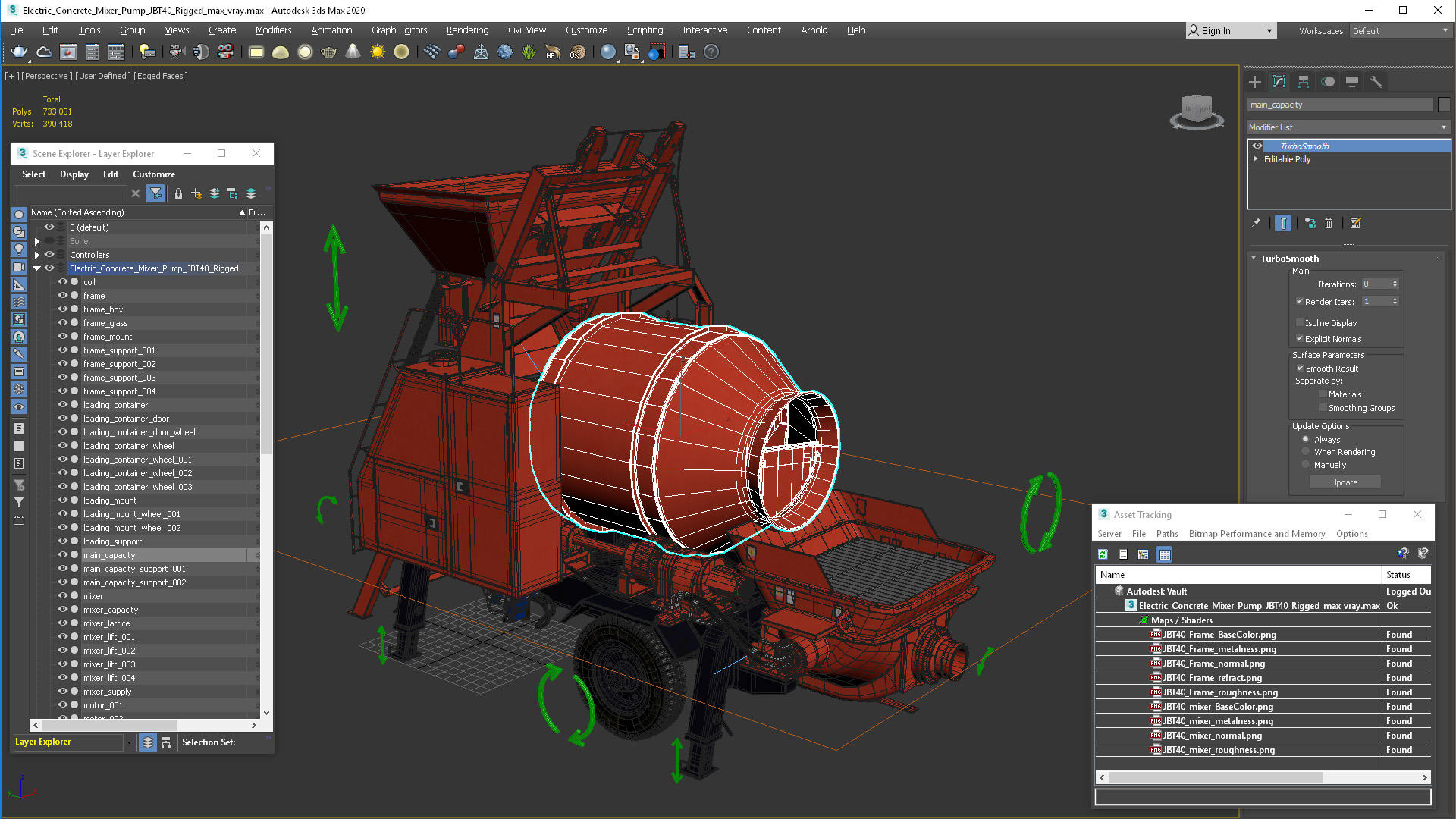 3D Electric Concrete Mixer Pump JBT40 Rigged